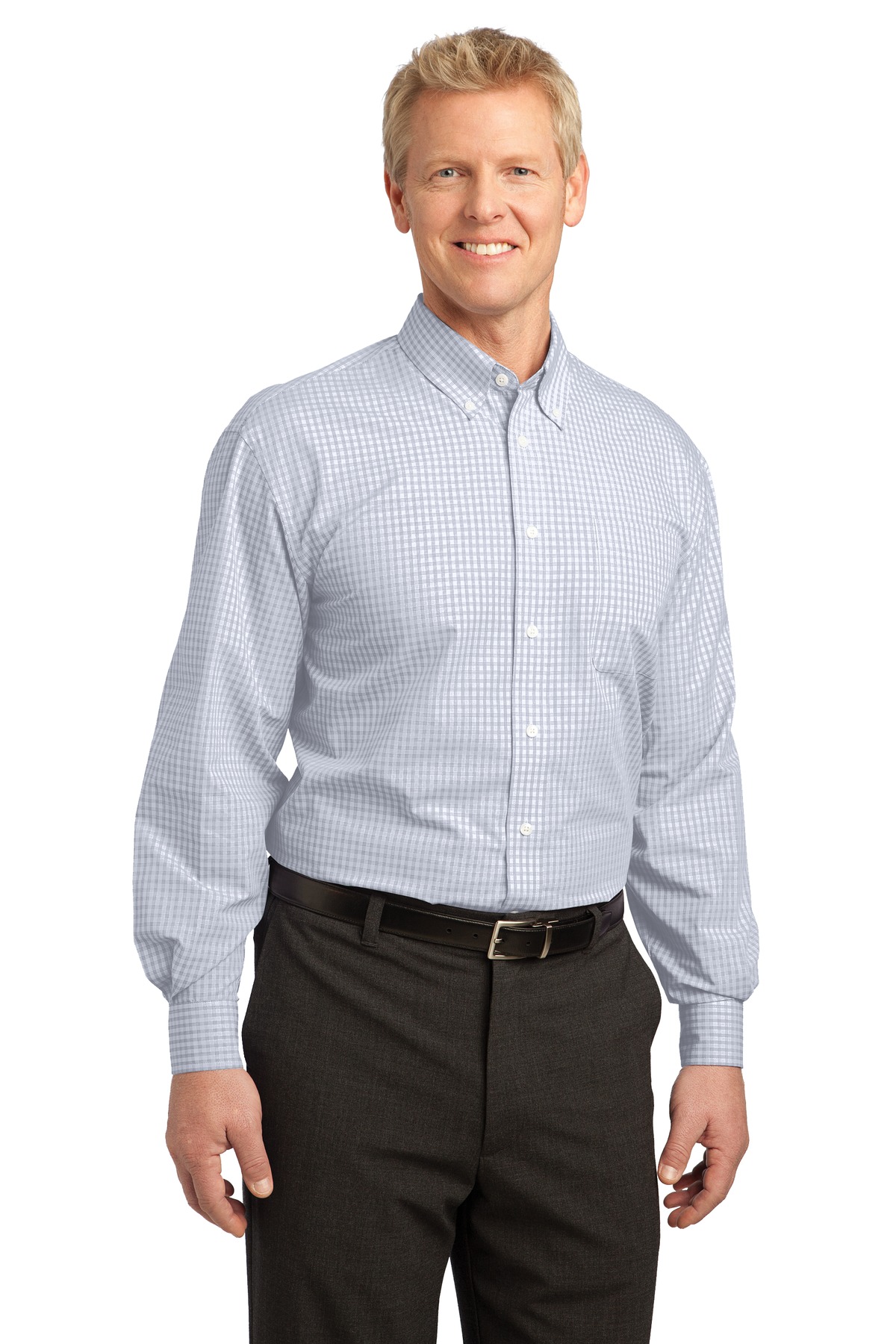 Port Authority Plaid Pattern Easy Care Shirt. S639