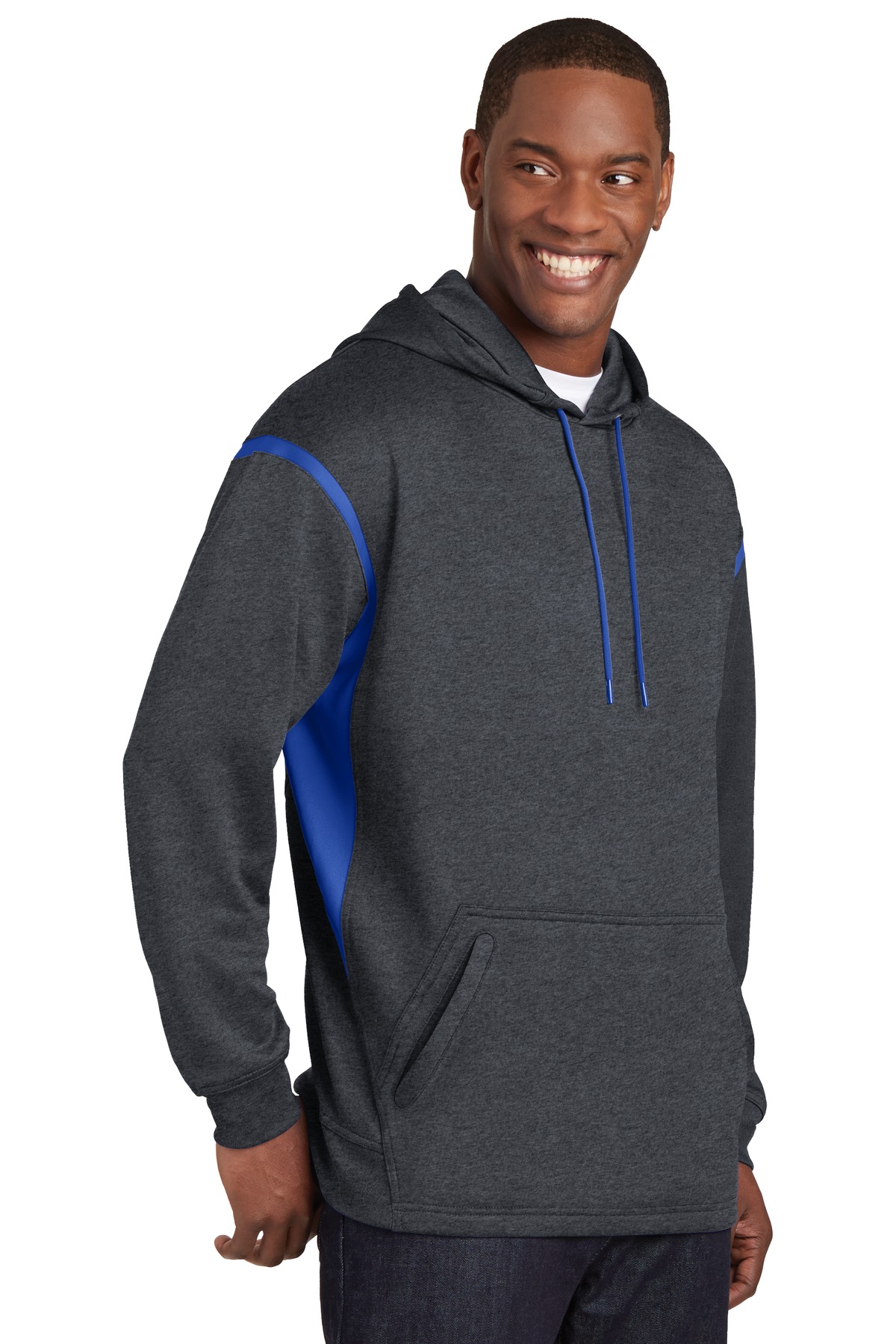 Sport-Tek Tech Fleece Colorblock Hooded Sweatshirt. F246