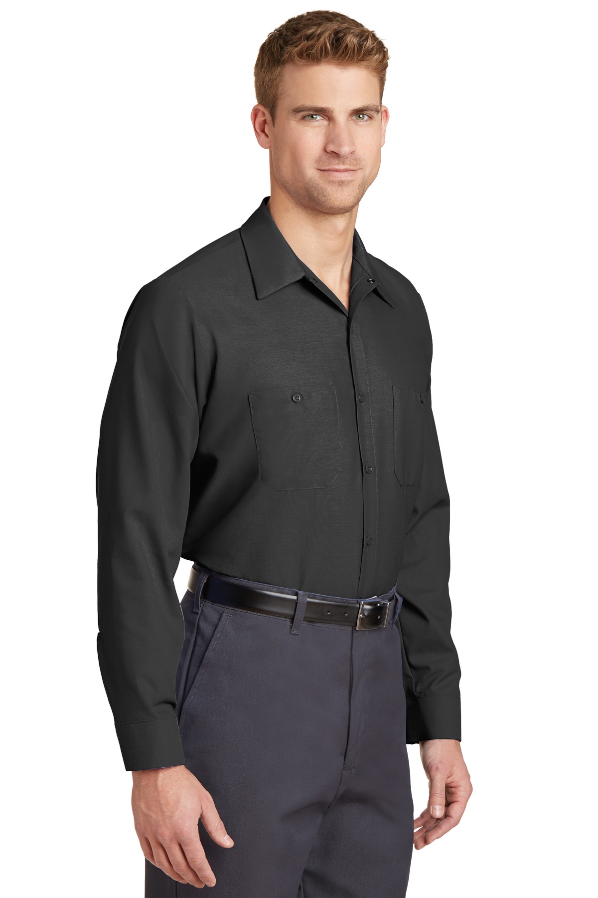Red Kap Long Size  Long Sleeve Industrial Work Shirt. SP14LONG