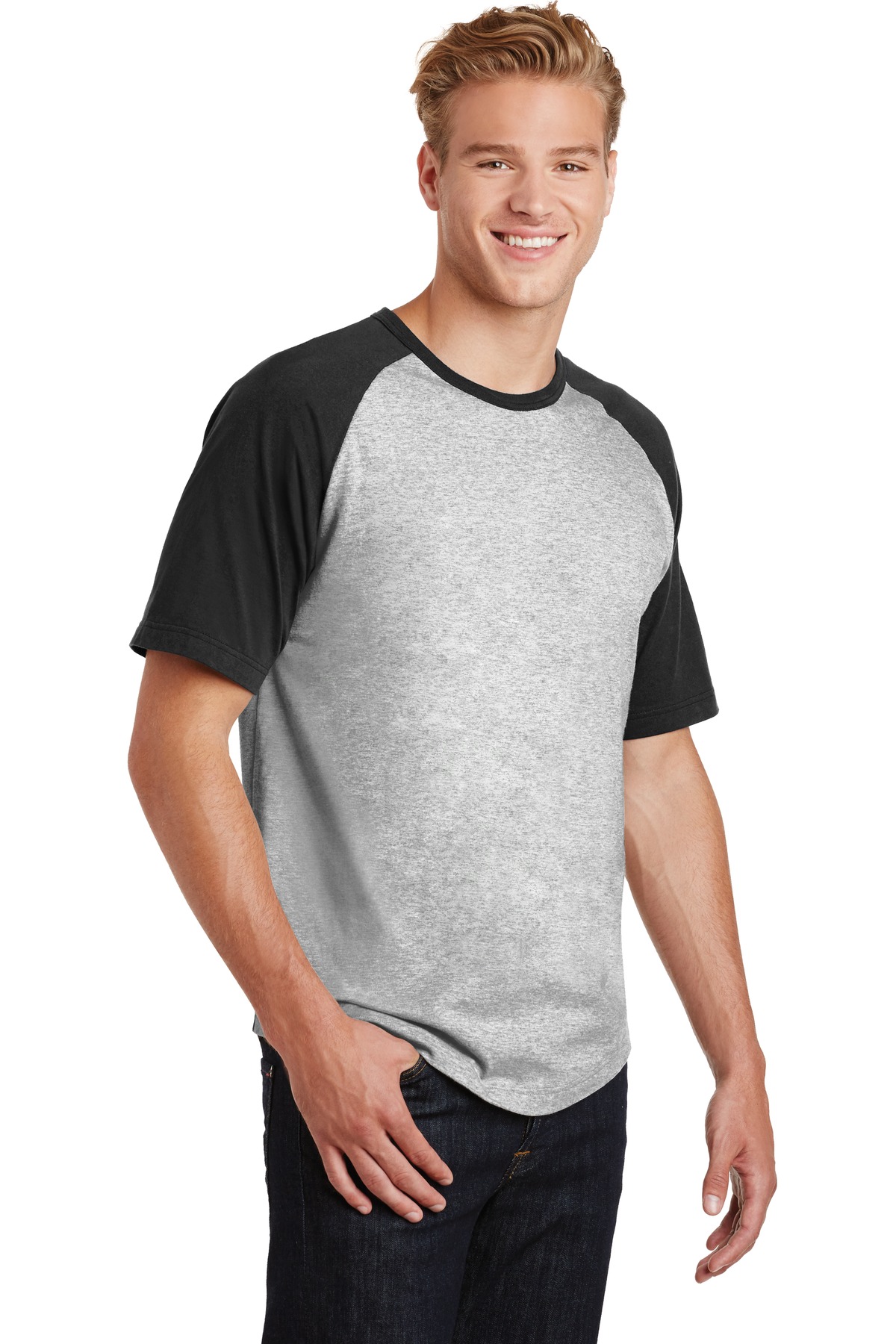 Sport-Tek Short Sleeve Colorblock Raglan Jersey. T201