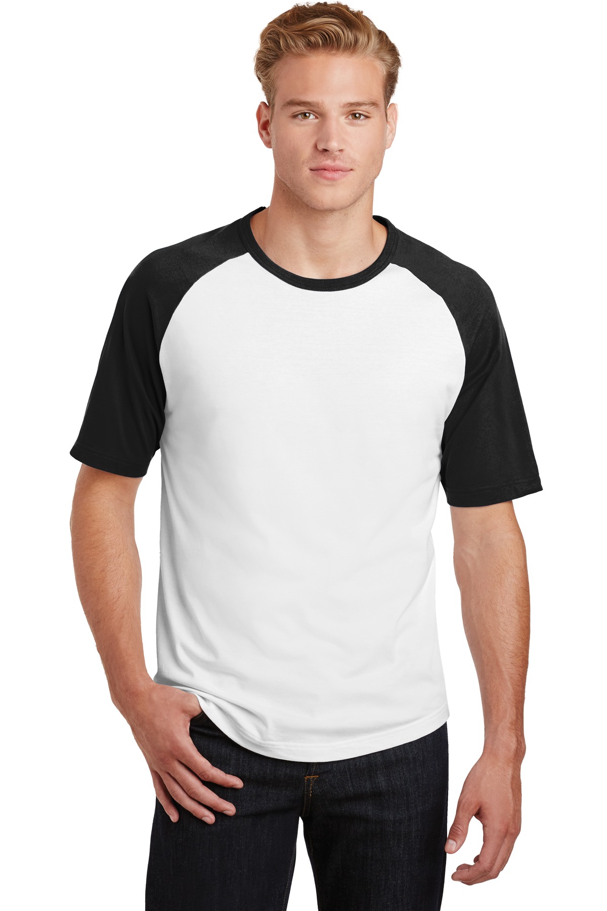 Sport-Tek Activewear T-Shirts for Hospitality ® Short Sleeve Colorblock Raglan Jersey.-Sport-Tek