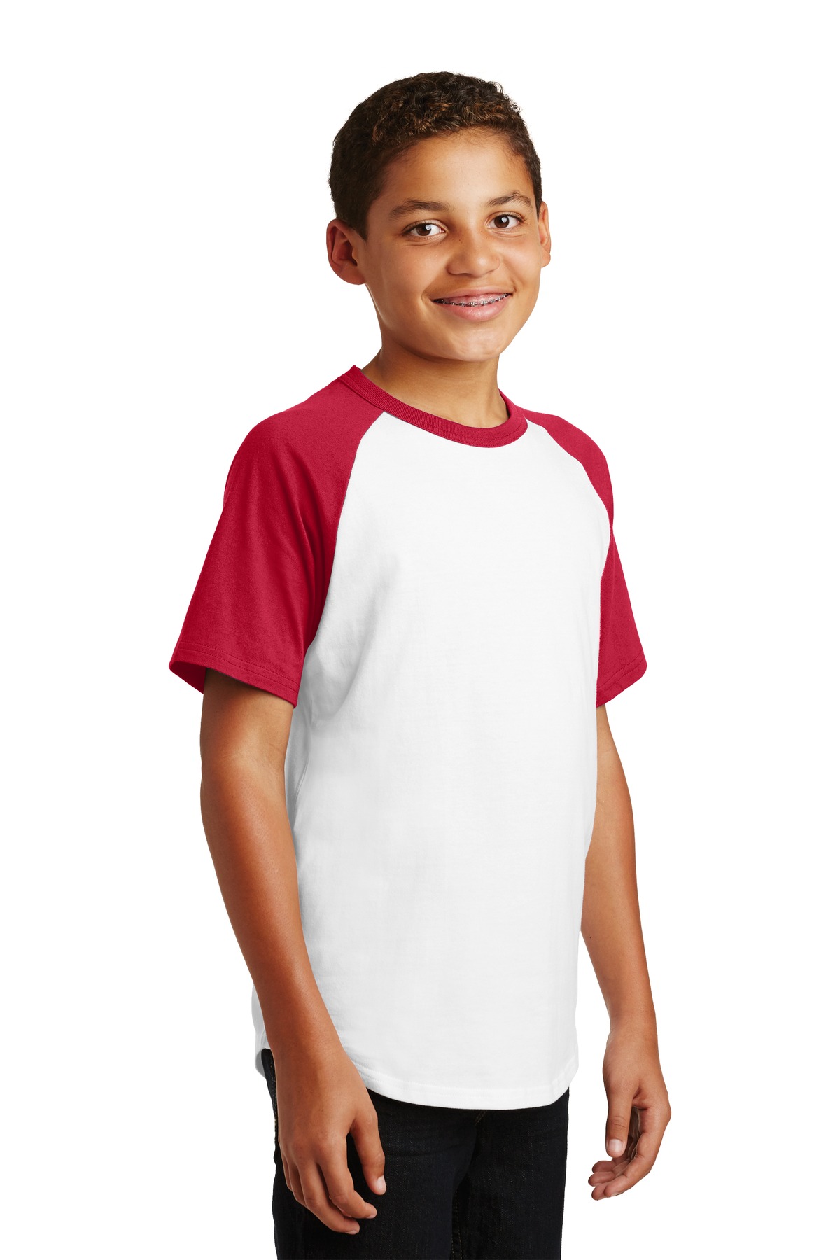 Sport-Tek Youth Short Sleeve Colorblock Raglan Jersey. YT201