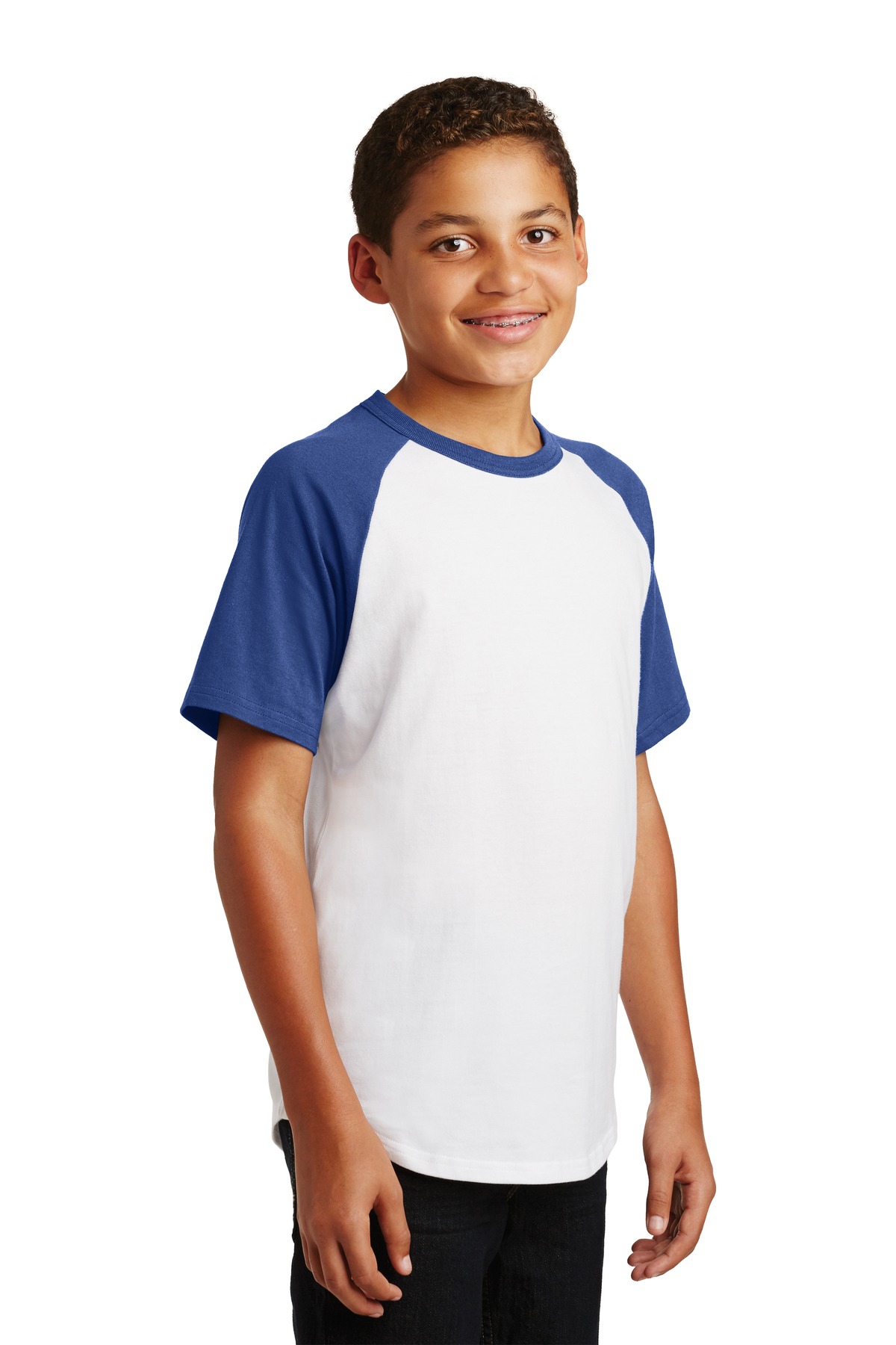 Sport-Tek Youth Short Sleeve Colorblock Raglan Jersey. YT201