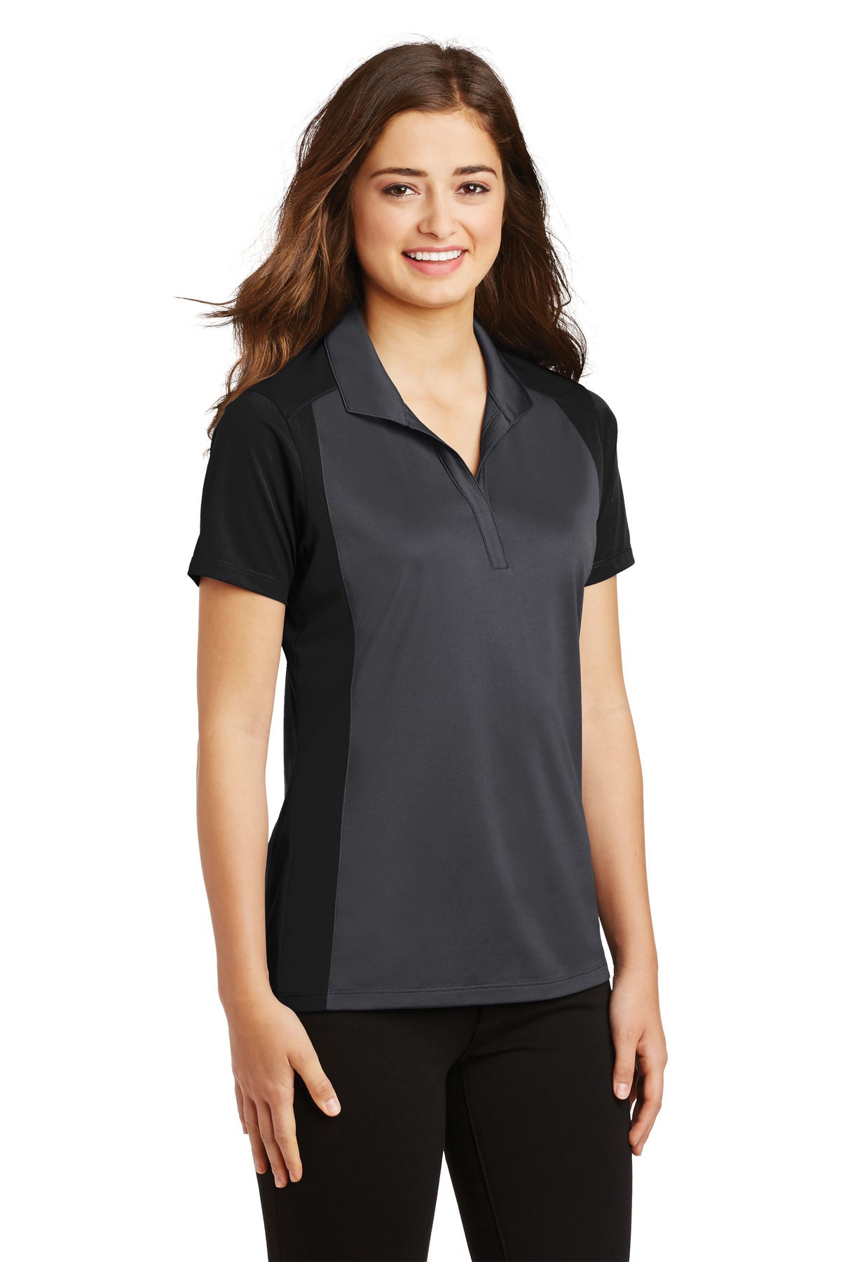 Sport-Tek Women's Colorblock Micropique Sport-Wick Polo. LST652