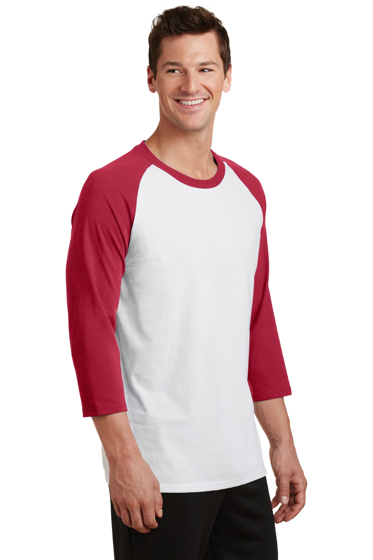 Port & Co Core Blend 3/4-Sleeve Raglan Tee. PC55RS