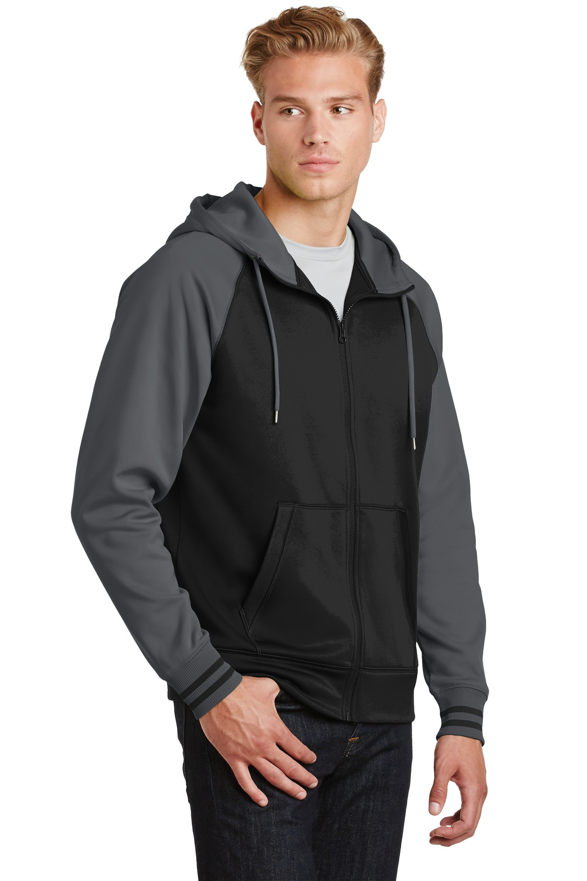 Sport-Tek Sport-Wick Varsity Fleece Full-Zip Hooded Jacket. ST236