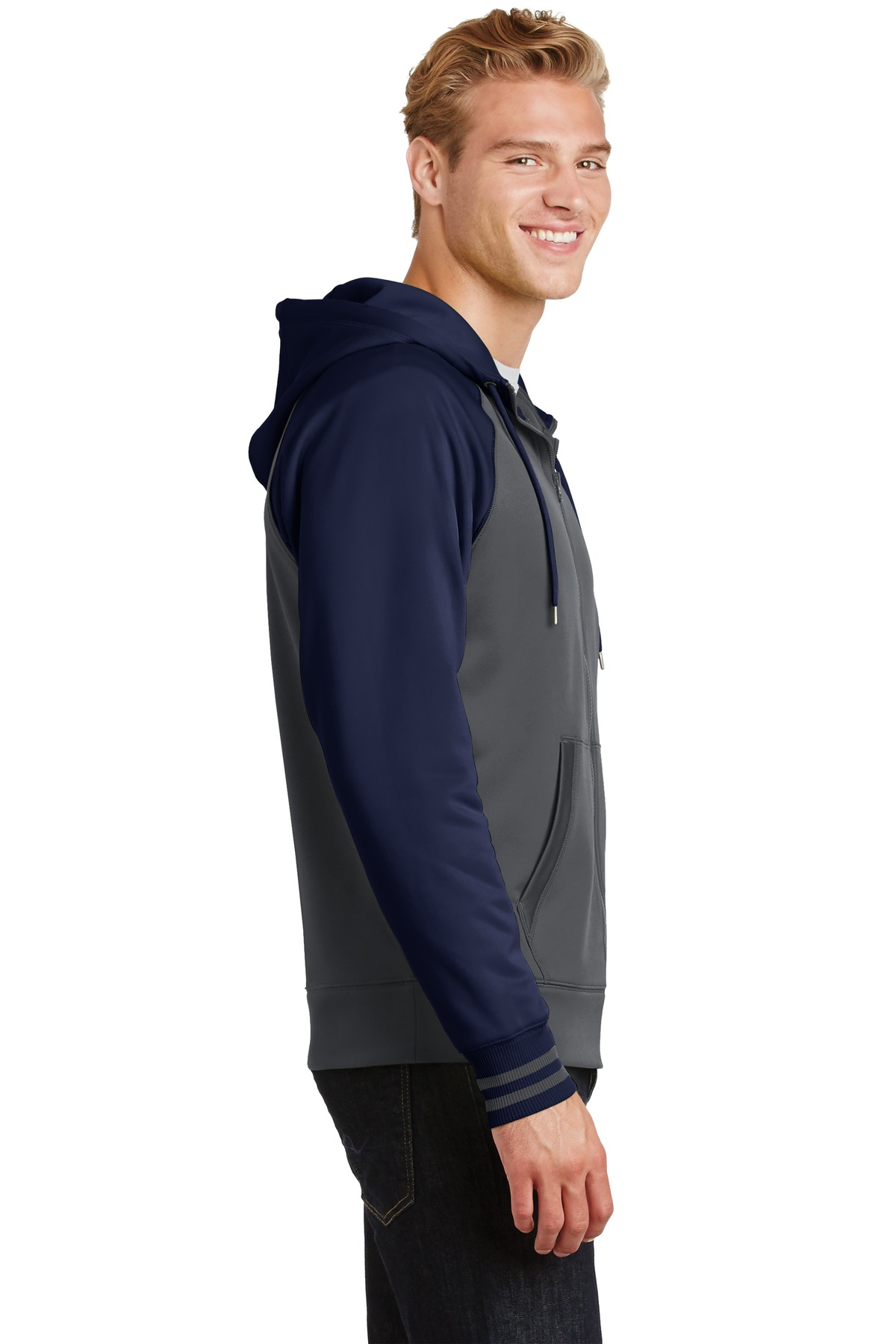 Sport-Tek Sport-Wick Varsity Fleece Full-Zip Hooded Jacket. ST236