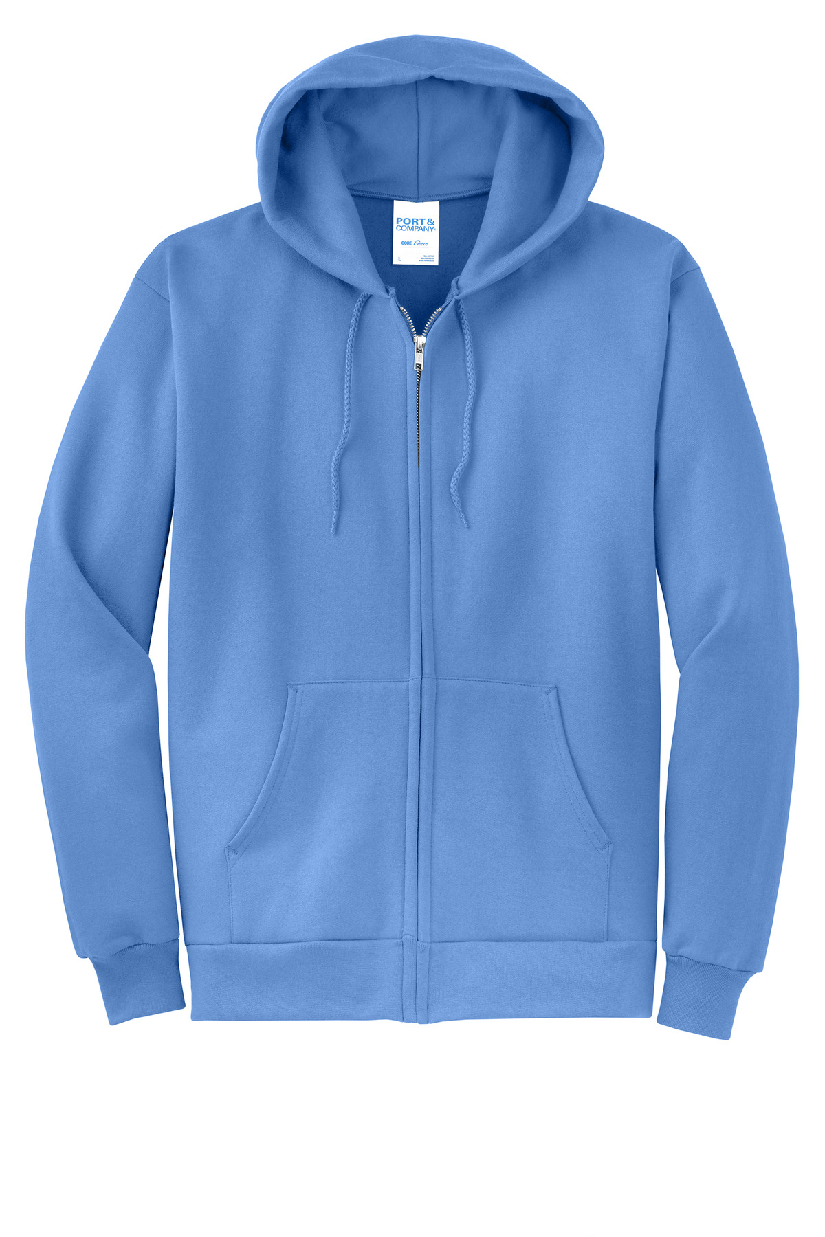 Port & Co Core Fleece Full-Zip Hooded Sweatshirt. PC78ZH — Carolina Blue