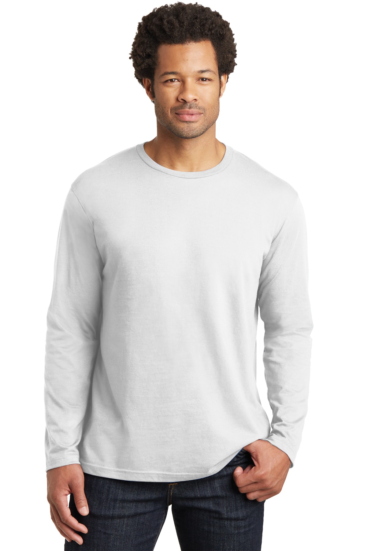 District Made   Mens Perfect Weight   Long Sleeve Tee. DT105