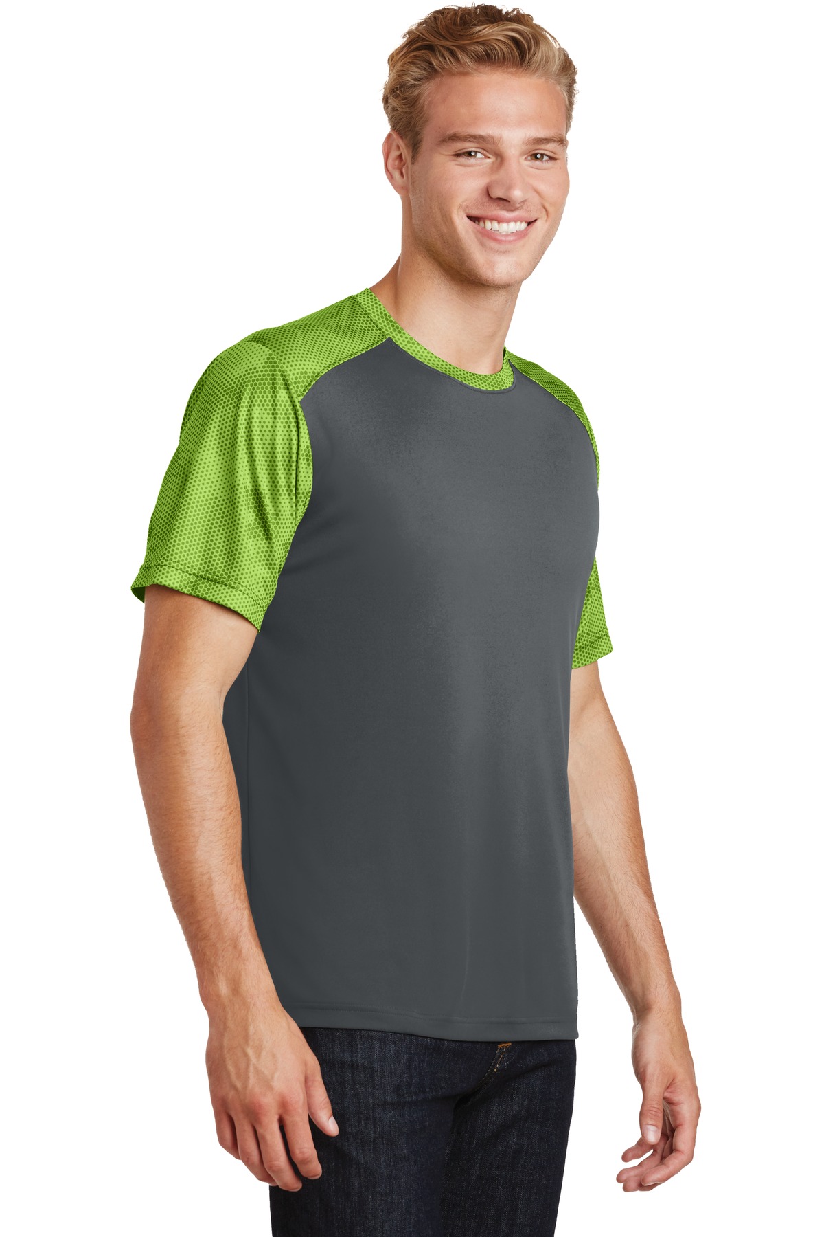 Sport-Tek CamoHex Colorblock Tee. ST371