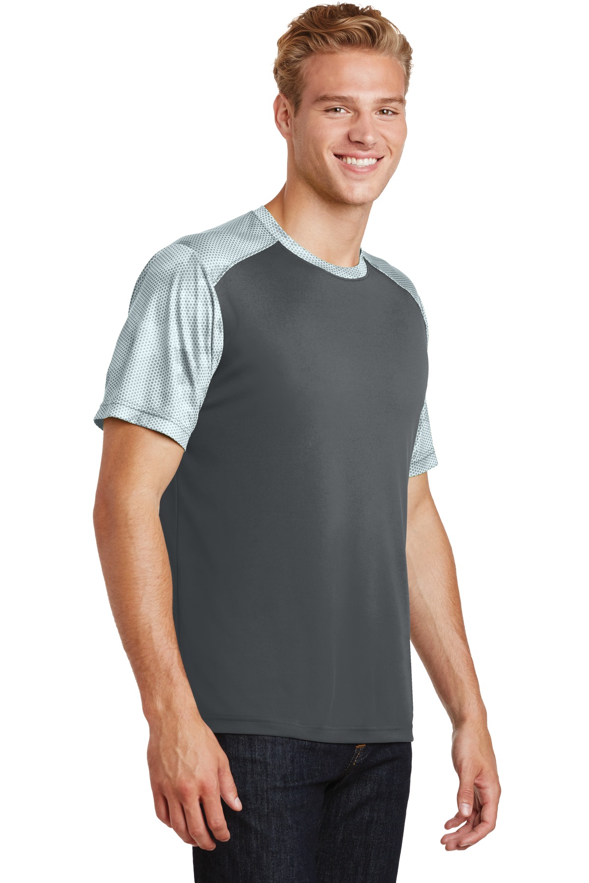 Sport-Tek CamoHex Colorblock Tee. ST371