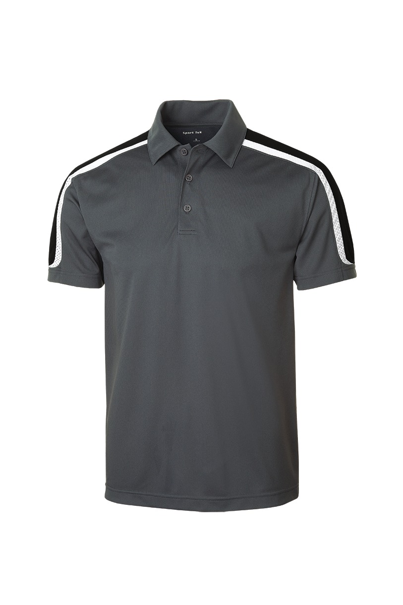 Sport-Tek Tricolor Shoulder Micropique Sport-Wick Polo. ST658