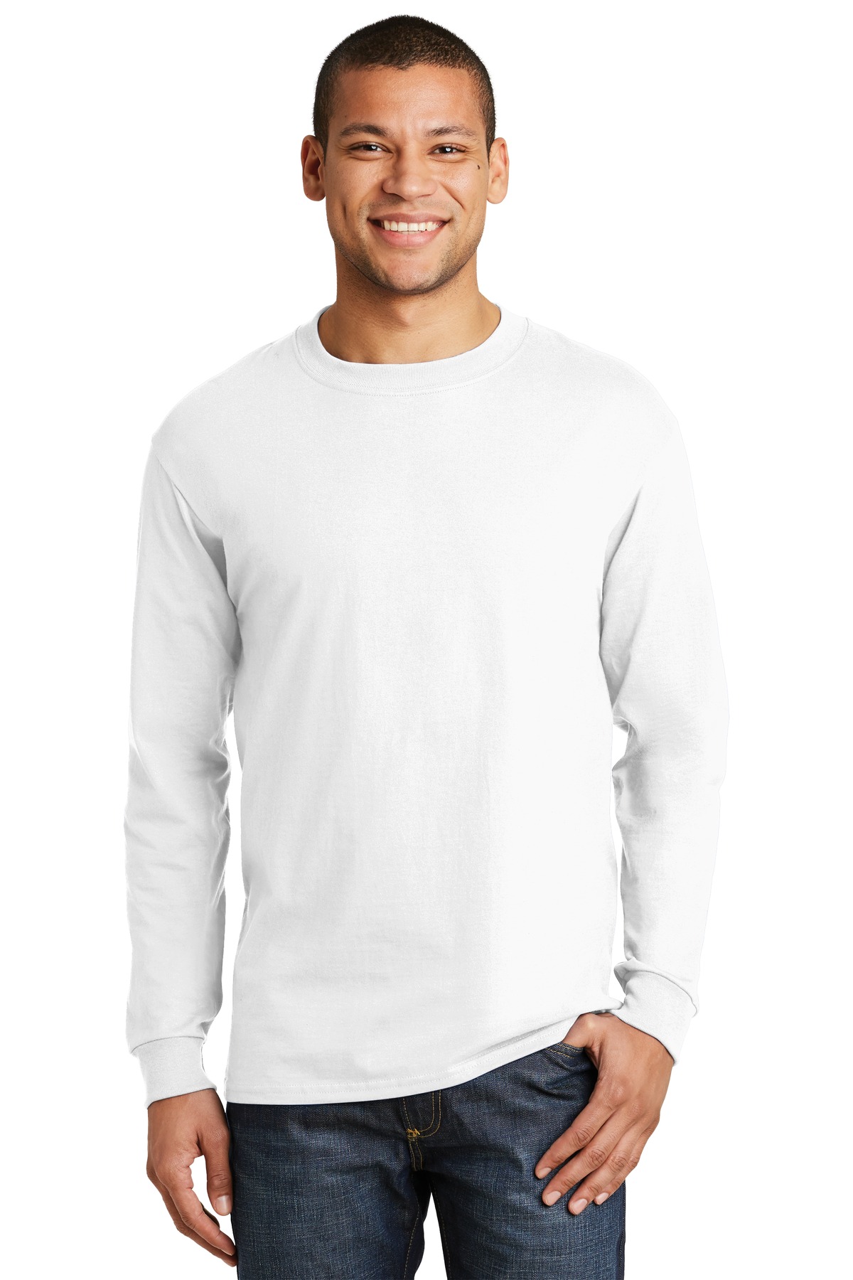 Hanes Beefy-T - 100% Cotton Long Sleeve T-Shirt-Hanes