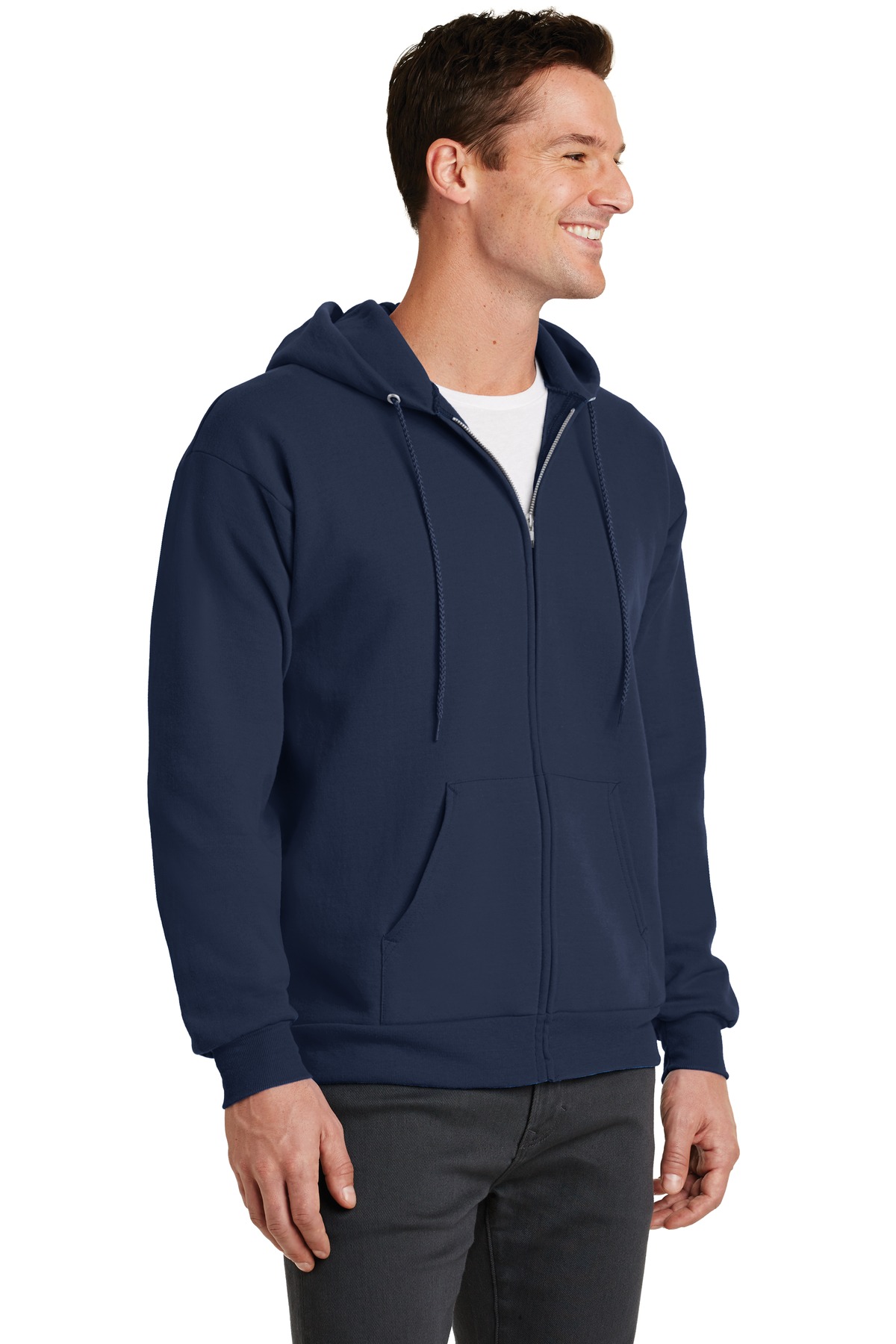 Port & Co Core Fleece Full-Zip Hooded Sweatshirt. PC78ZH