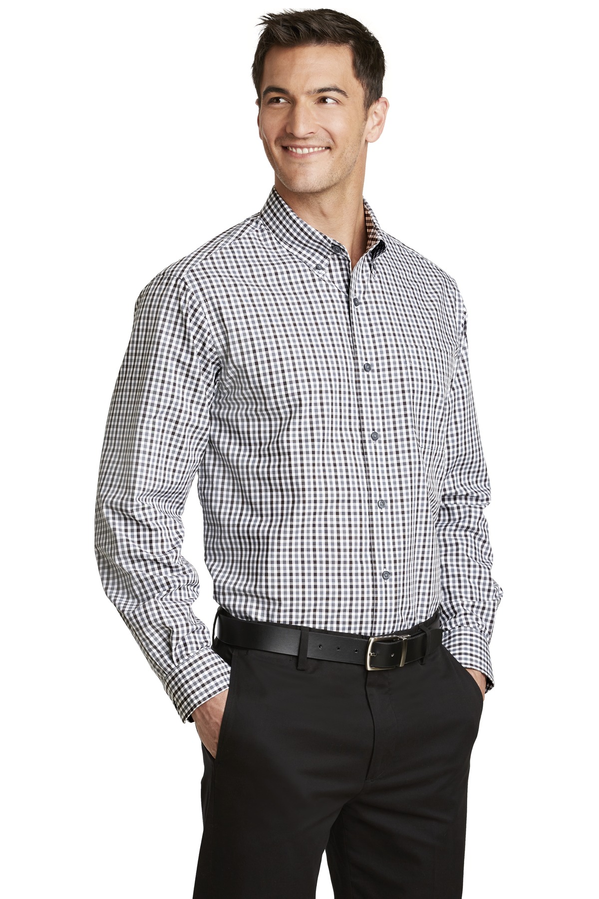 Port Authority Long Sleeve Gingham Easy Care Shirt. S654