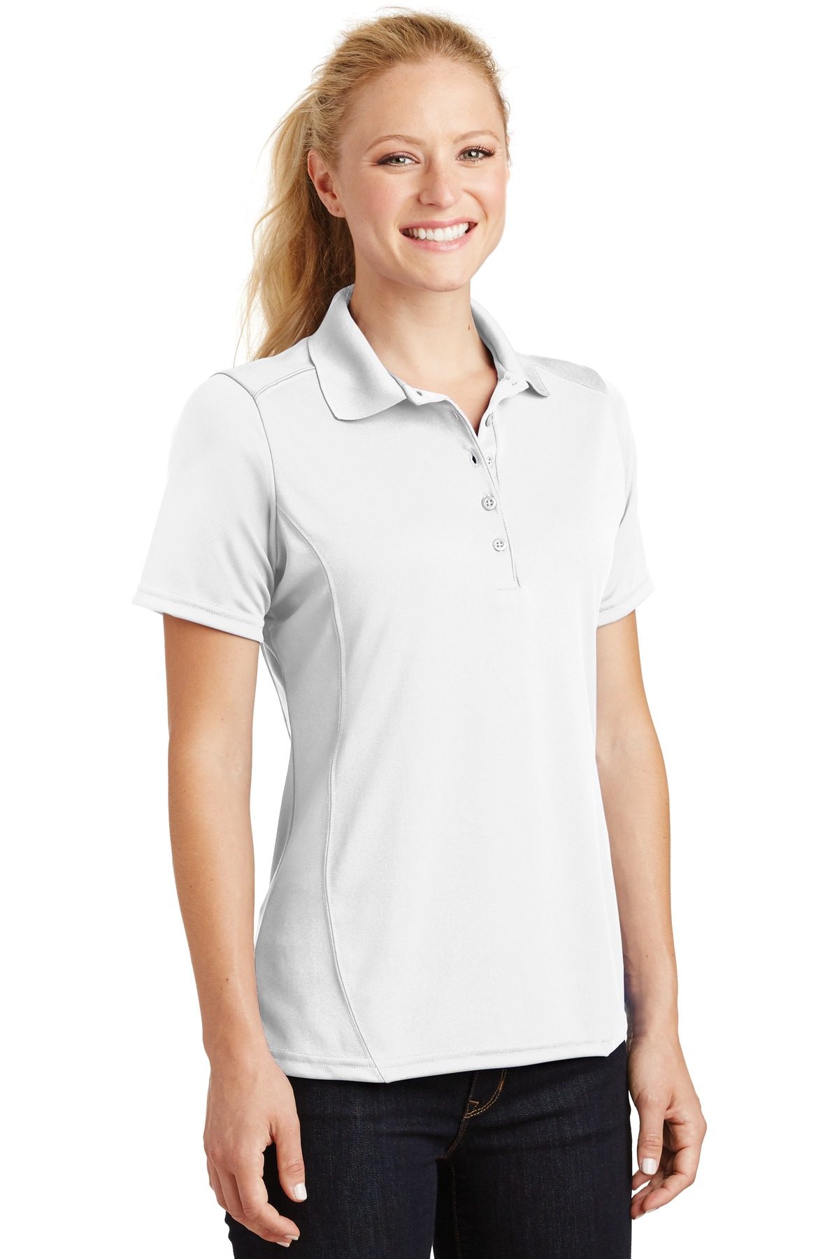 Sport-Tek Women's Dry Zone Raglan Accent Polo. L475