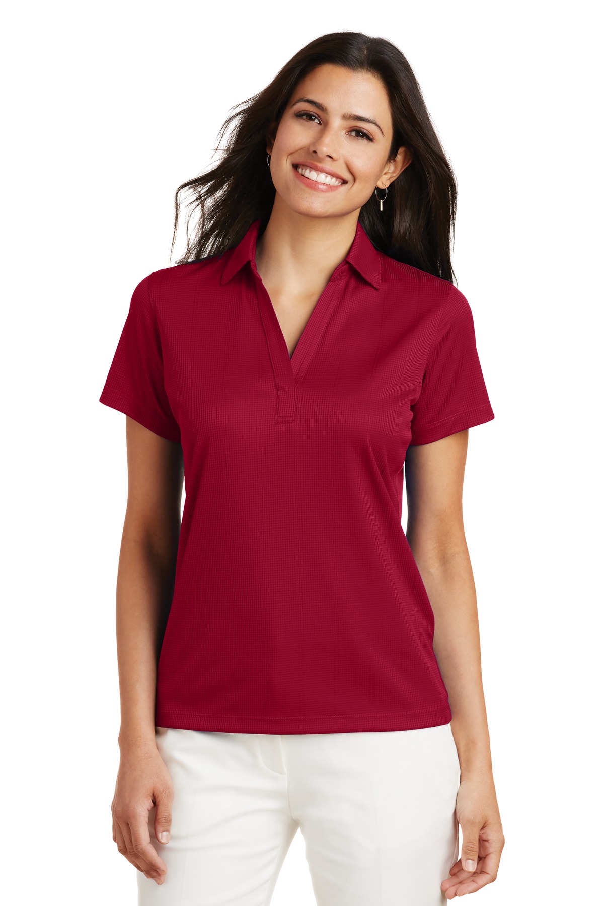 Port Authority ® Women's Performance Fine Jacquard Polo. L528 - Image 3