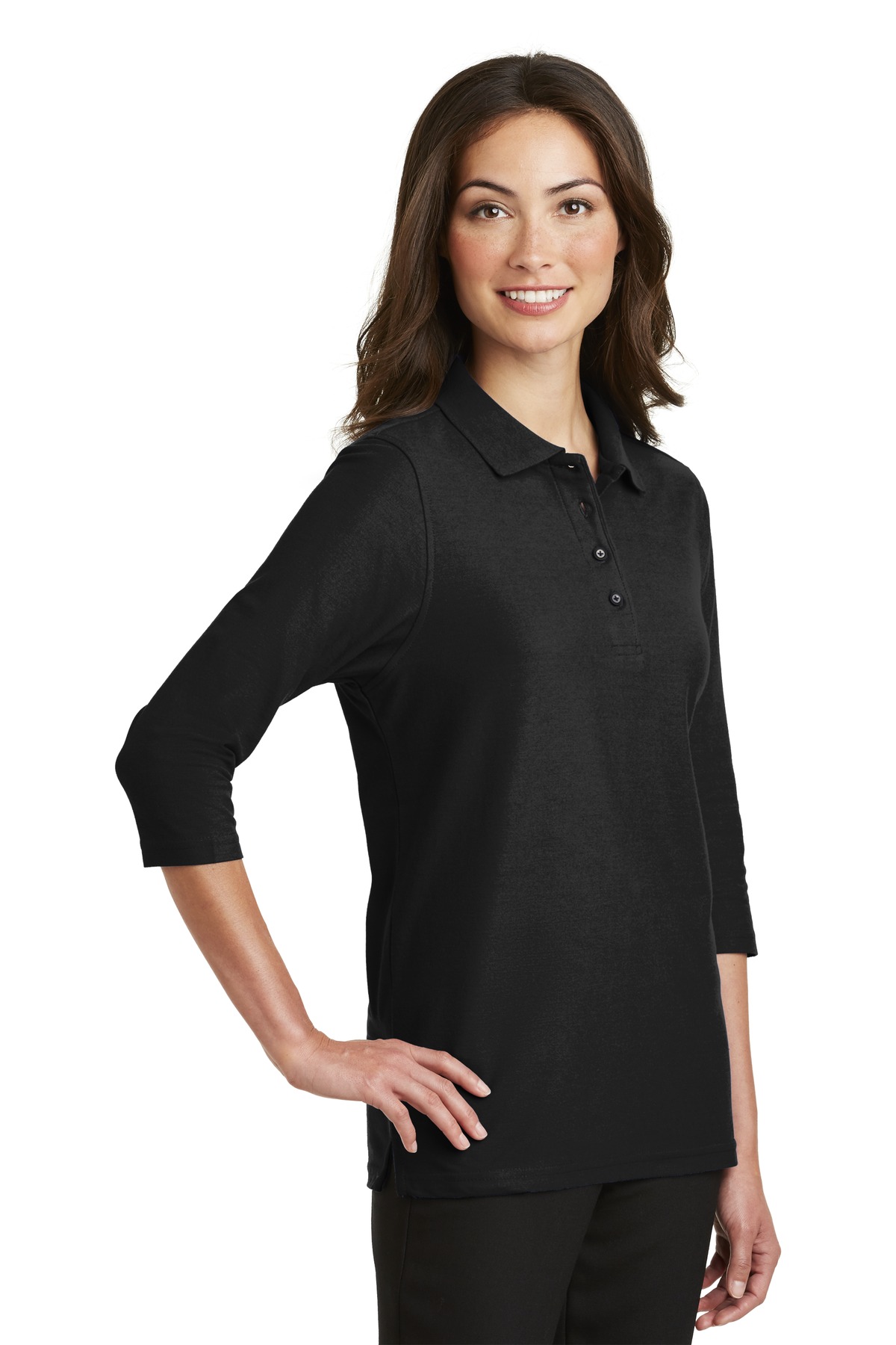 Port Authority Women's Silk Touch 3/4-Sleeve Polo. L562