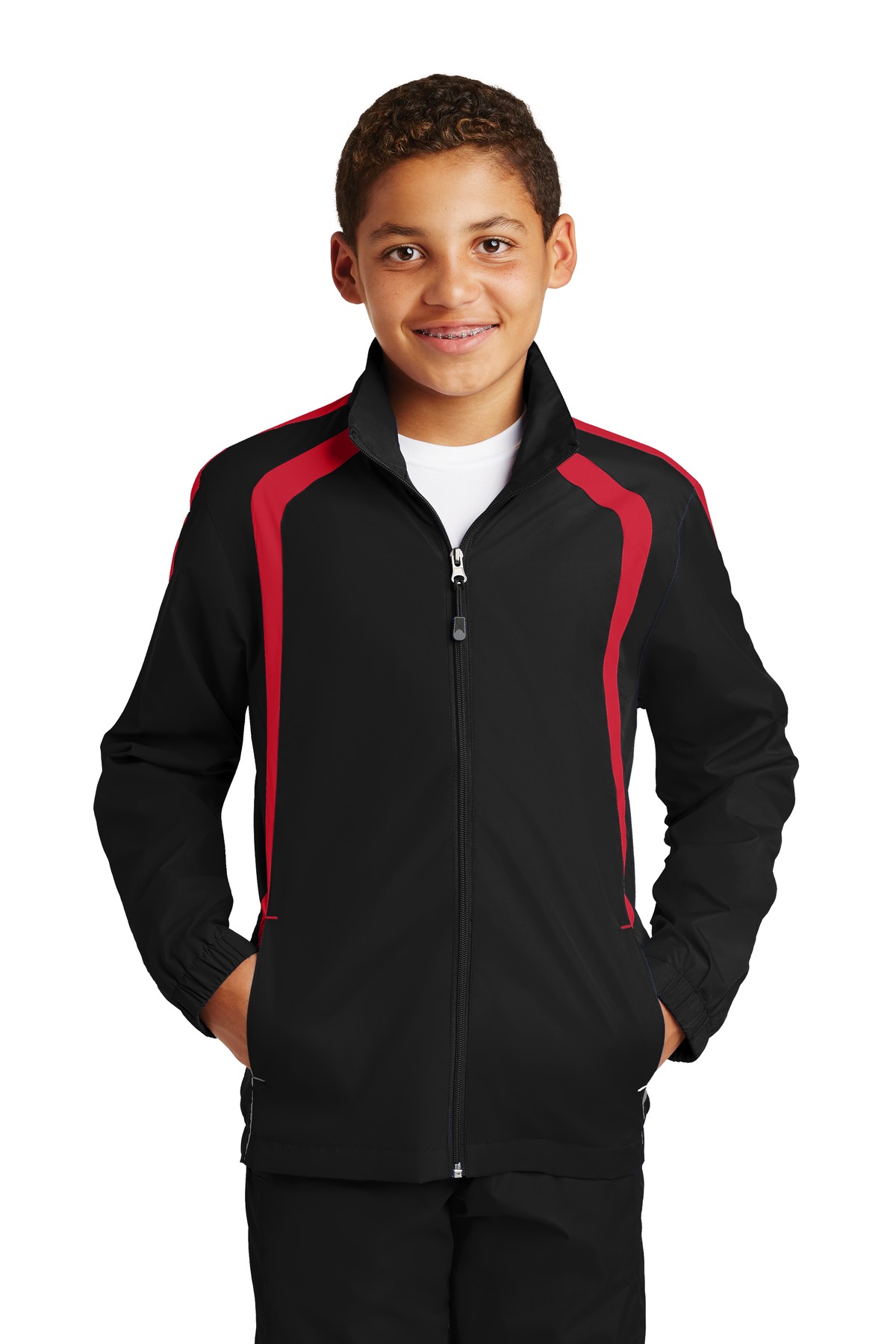 Sport-Tek Hospitality Youth Activewear & Outerwear ® Youth Colorblock Raglan Jacket.-Sport-Tek
