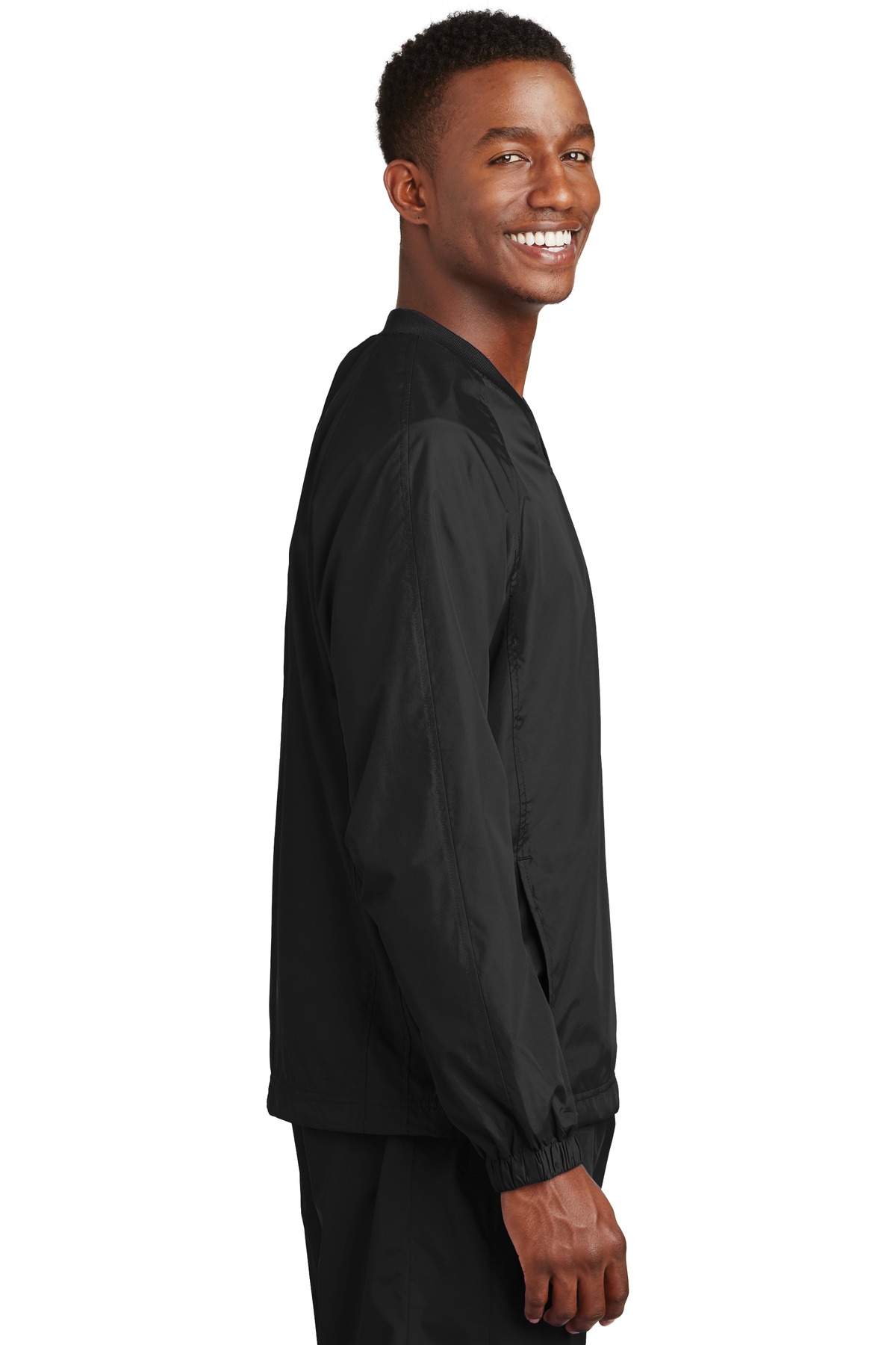 Sport-Tek V-Neck Raglan Wind Shirt. JST72