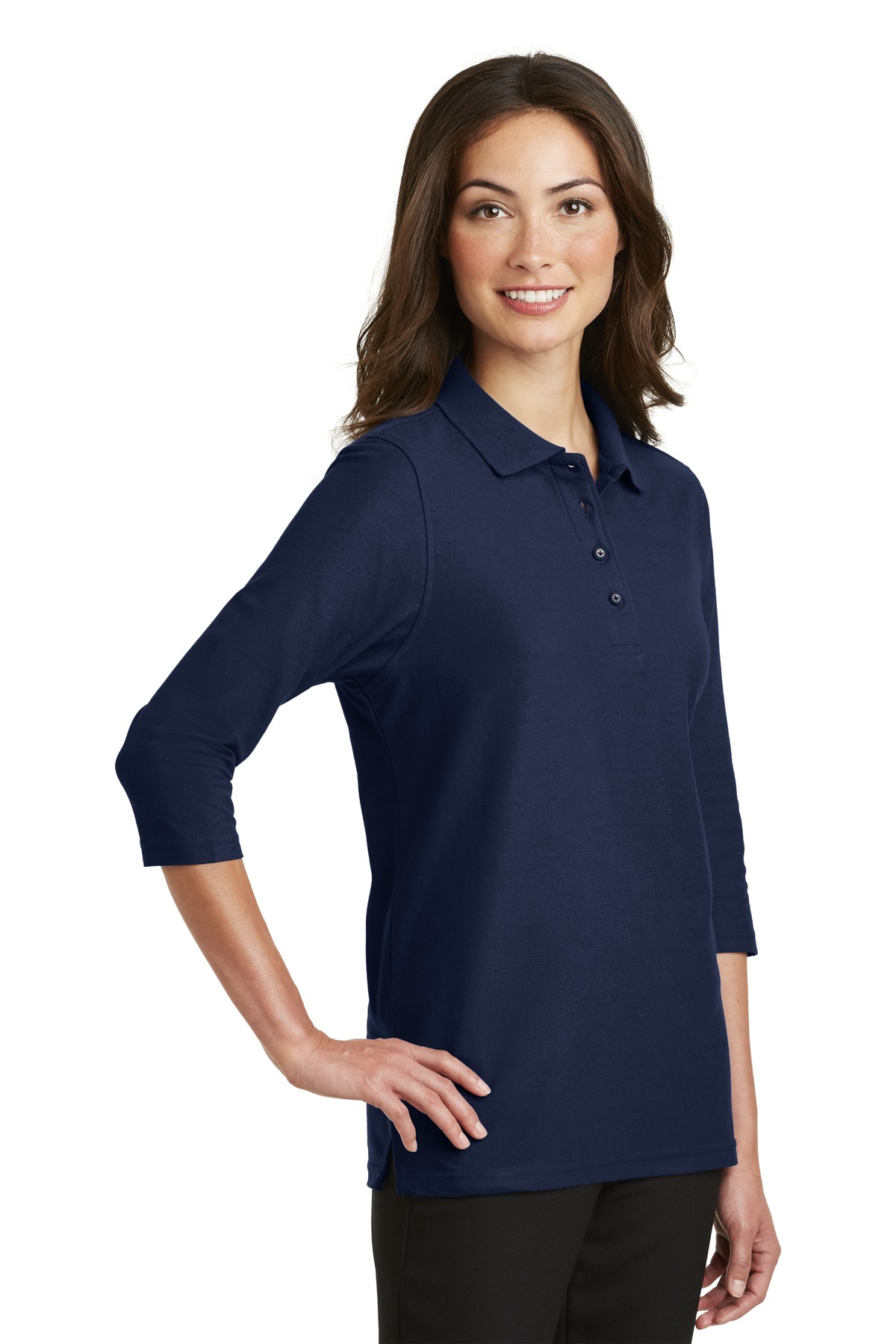 Port Authority Women's Silk Touch 3/4-Sleeve Polo. L562