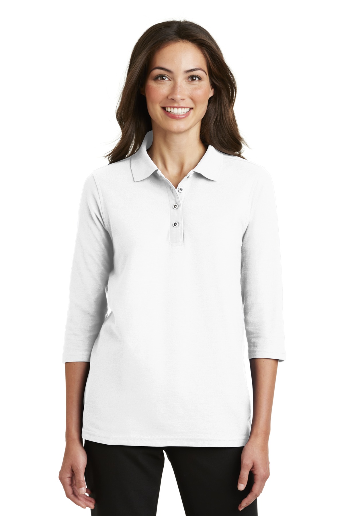 Port Authority Ladies Silk Touch 3/4-Sleeve Polo. L562