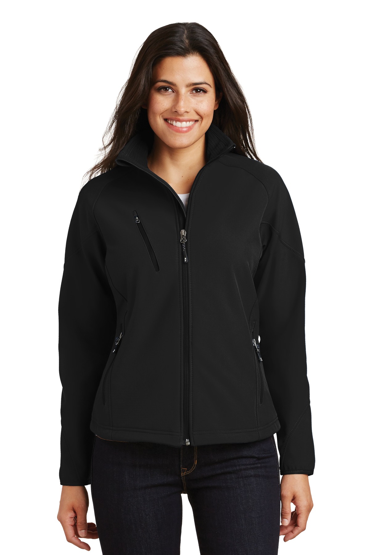 Port Authority Ladies Outerwear for Hospitality ® Ladies Textured Soft Shell Jacket.-Port Authority