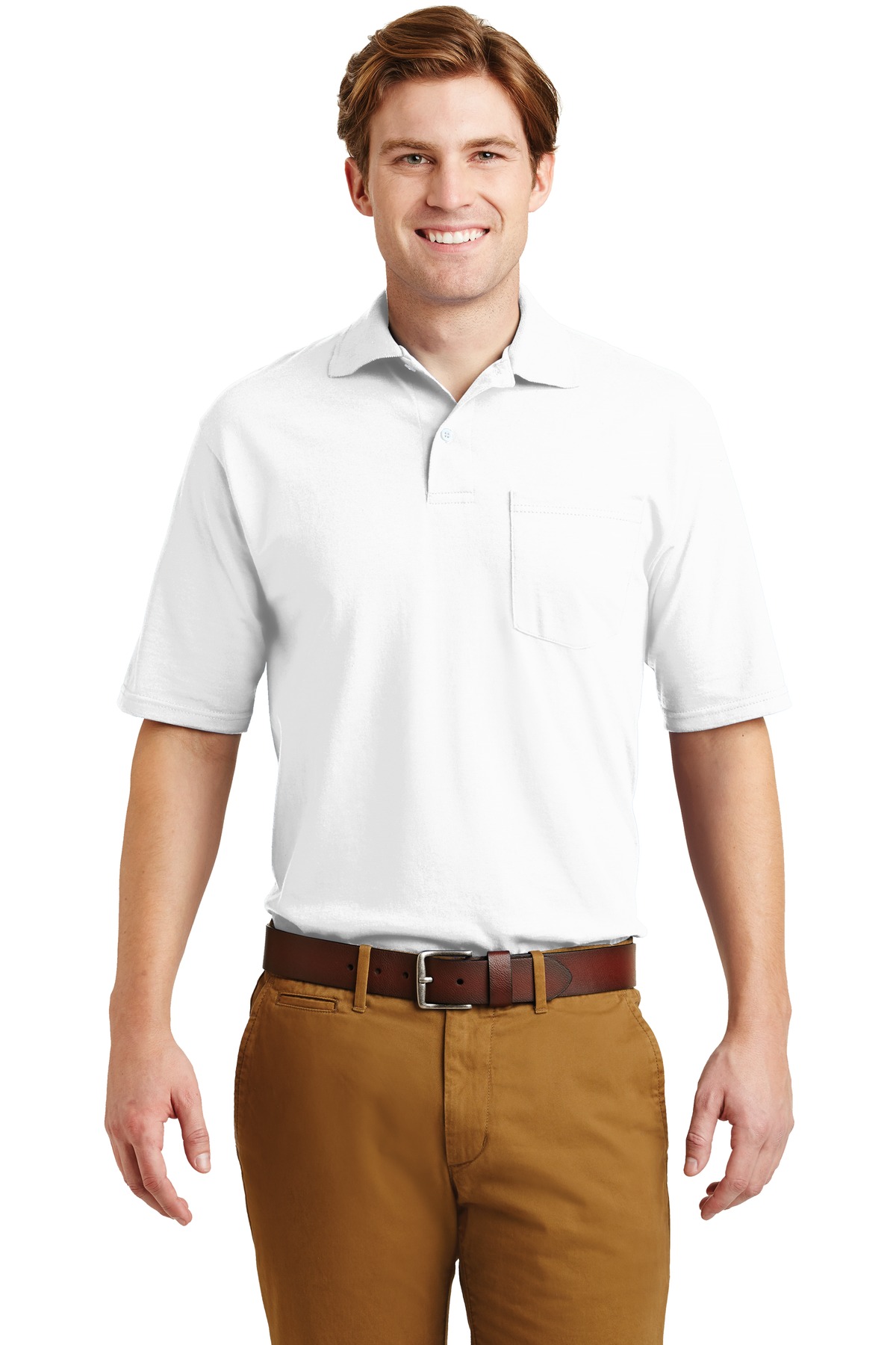 Jerzees -SpotShield 54-Ounce Jersey Knit Sport Shirt with Pocket-