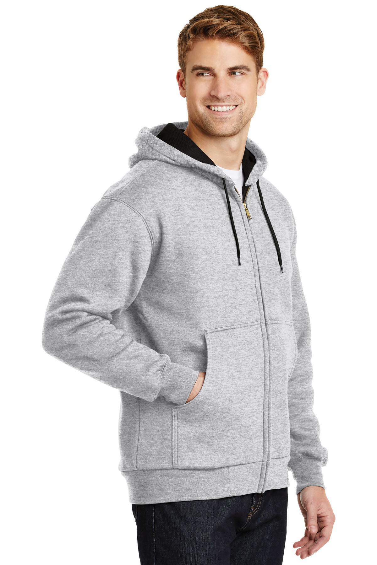 CornerStone - Heavyweight Full-Zip Hooded Sweatshirt with Thermal Lining. CS620