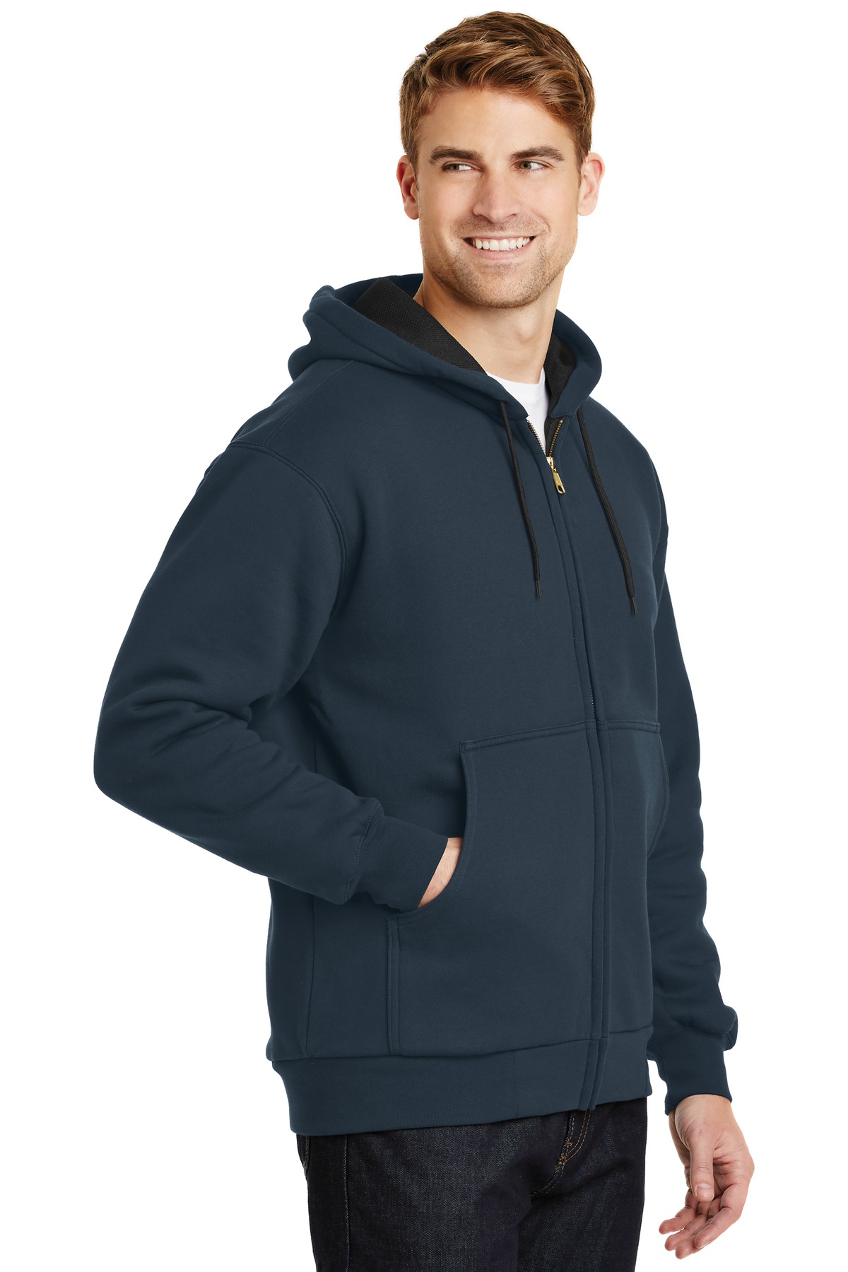 CornerStone - Heavyweight Full-Zip Hooded Sweatshirt with Thermal Lining. CS620
