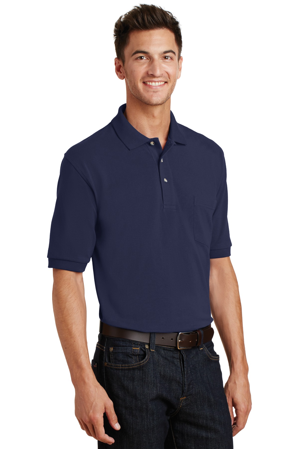 Port Authority Heavyweight Cotton Pique Polo with Pocket. K420P