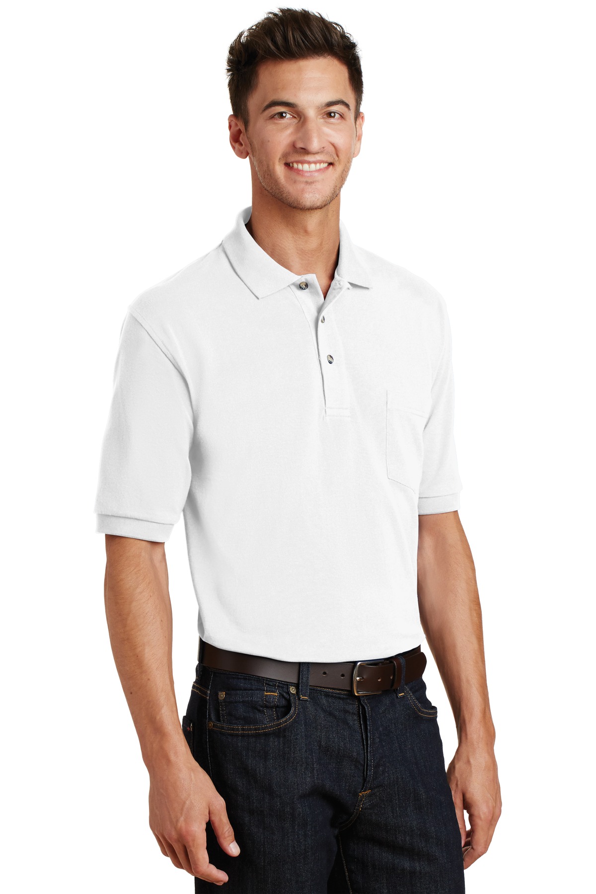 Port Authority Heavyweight Cotton Pique Polo with Pocket. K420P