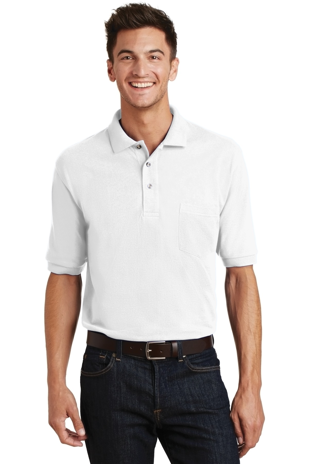 Port Authority ® Heavyweight Cotton Pique Polo with Pocket. K420P - Image 5