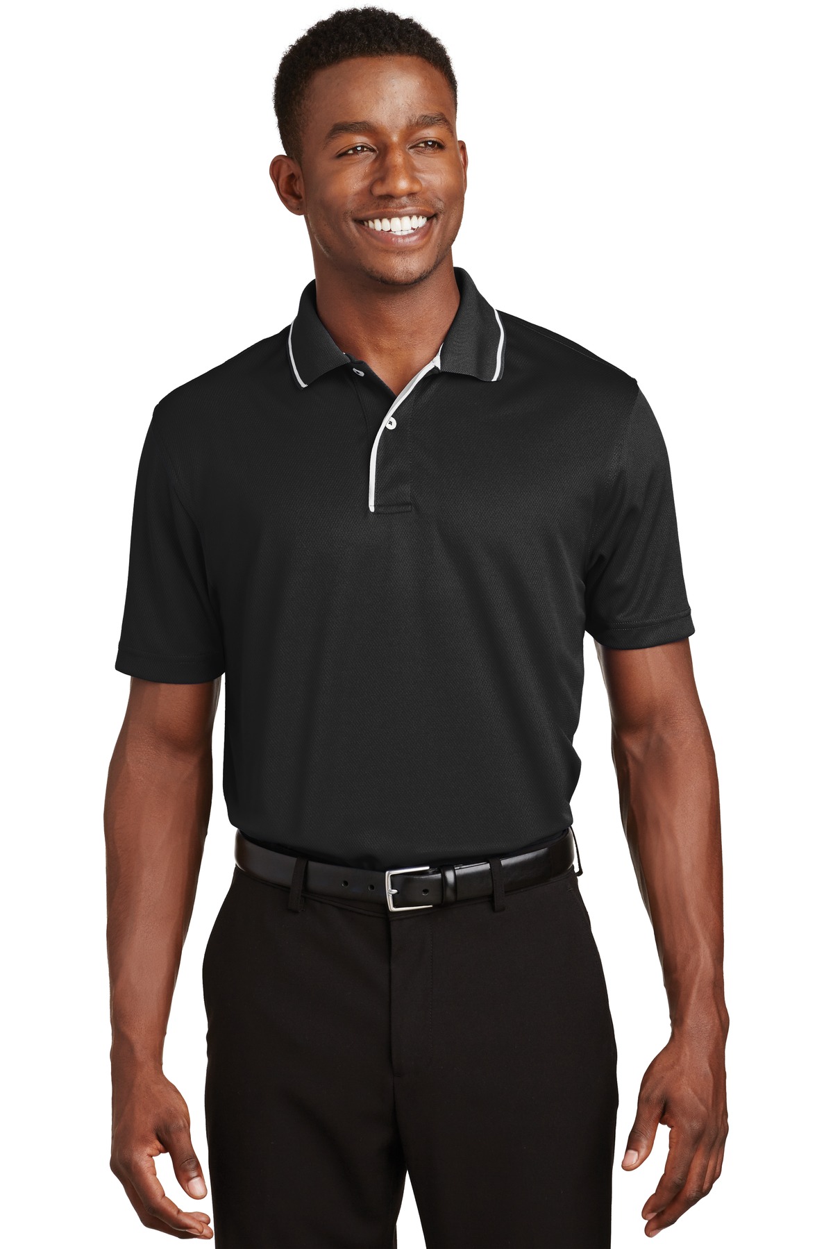 Sport-Tek Hospitality Polos & Knits ® Dri-Mesh® Polo with Tipped Collar and Piping.-Sport-Tek