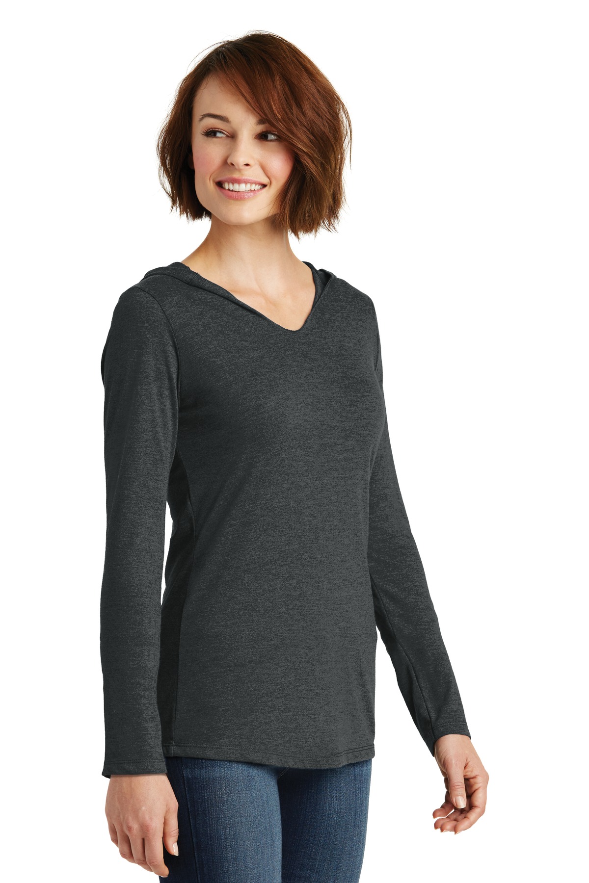 District Women's Perfect Tri Long Sleeve Hoodie. DM139L