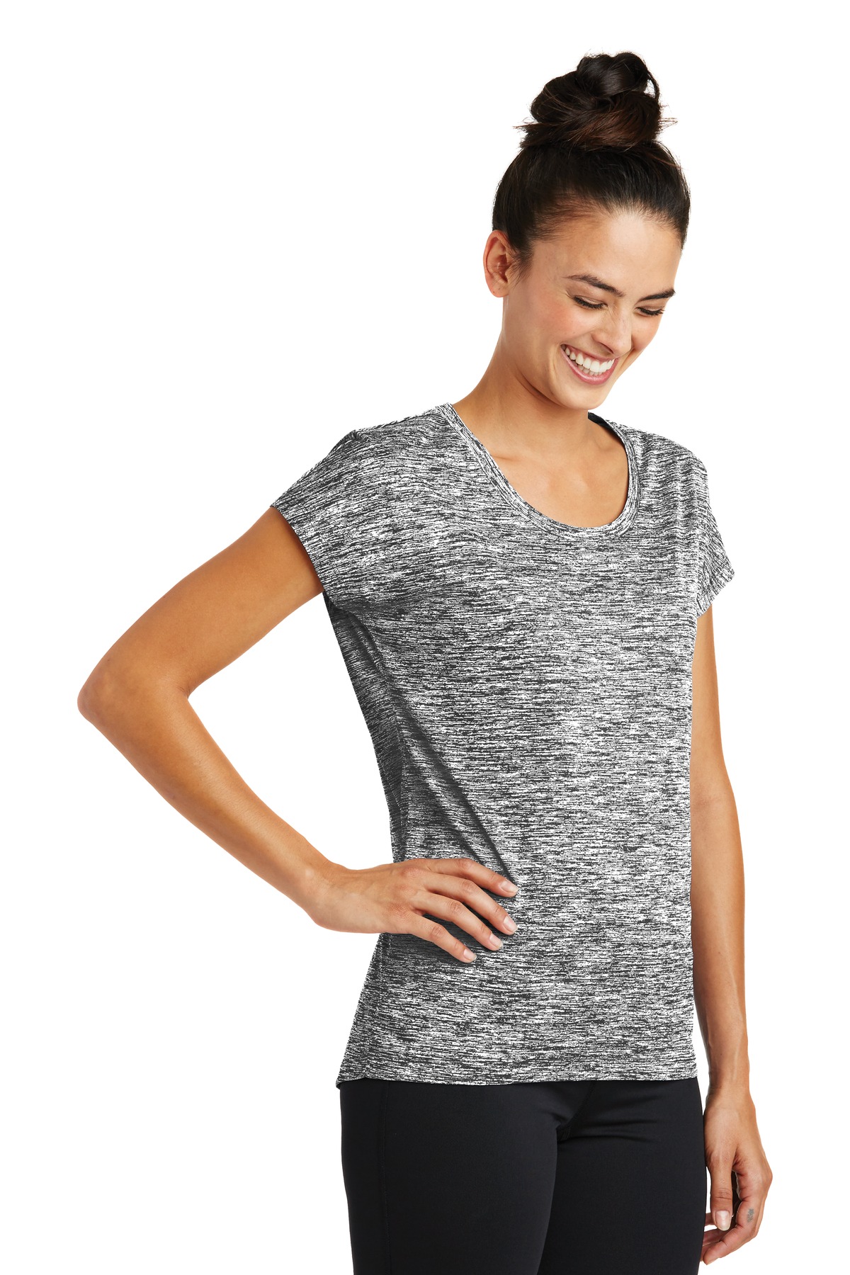 Sport-Tek Ladies PosiCharge Electric Heather Sporty Tee. LST390