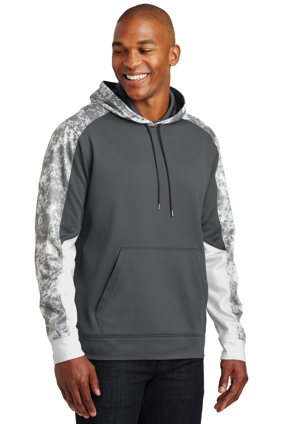 Sport-Tek Sport-Wick Mineral Freeze Fleece Colorblock Hooded Pullover. ST231