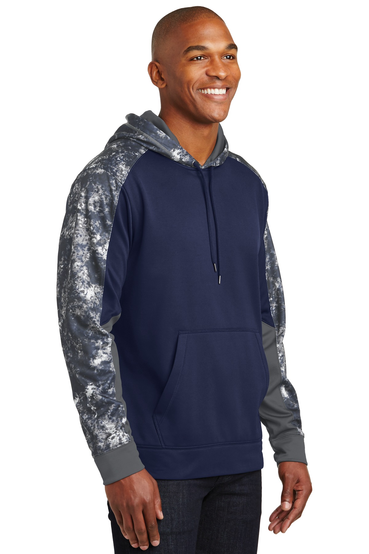 Sport-Tek Sport-Wick Mineral Freeze Fleece Colorblock Hooded Pullover. ST231