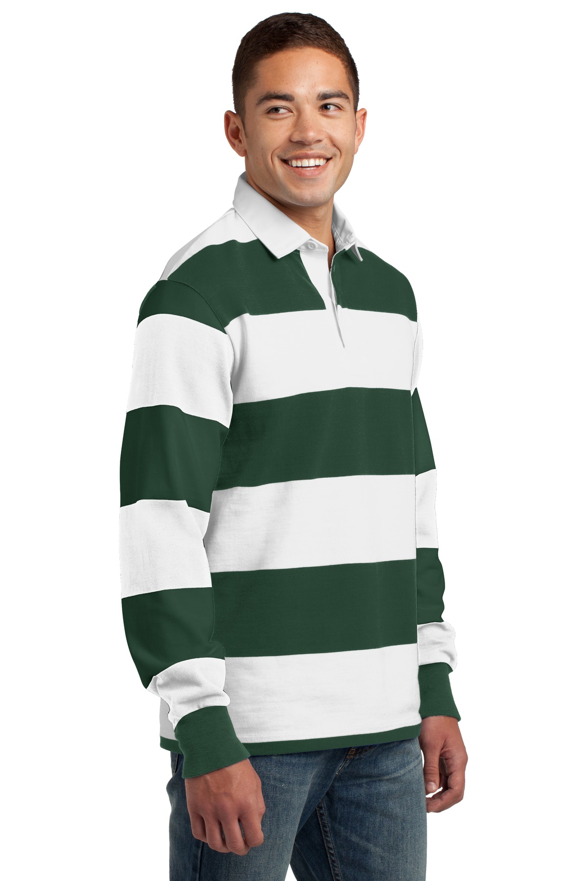 Sport-Tek Classic Long Sleeve Rugby Polo. ST301