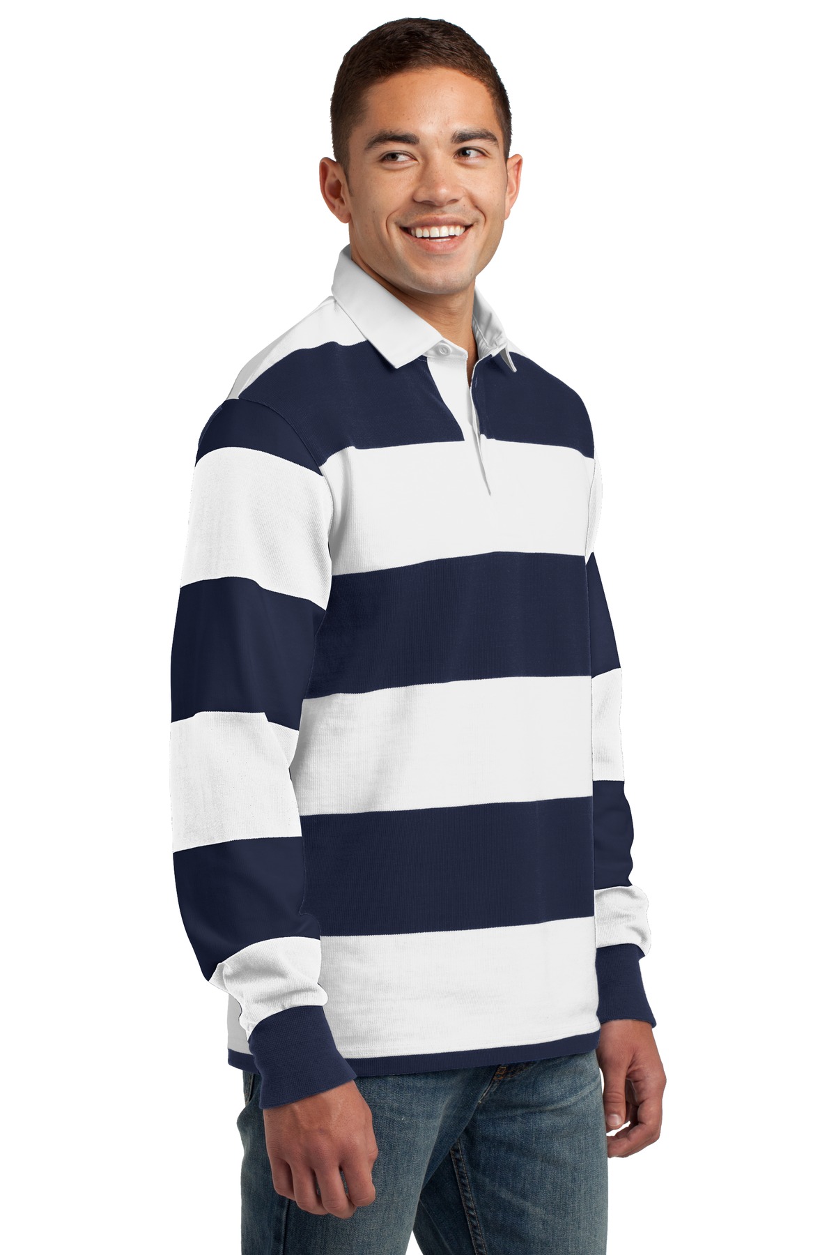 Sport-Tek Classic Long Sleeve Rugby Polo. ST301
