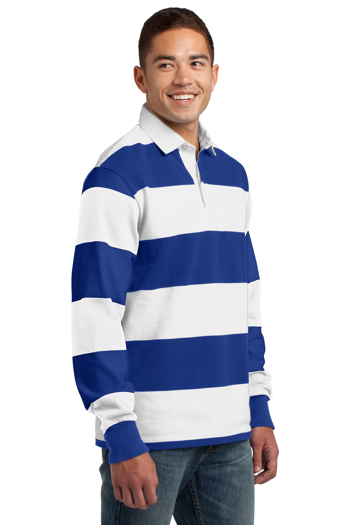 Sport-Tek Classic Long Sleeve Rugby Polo. ST301