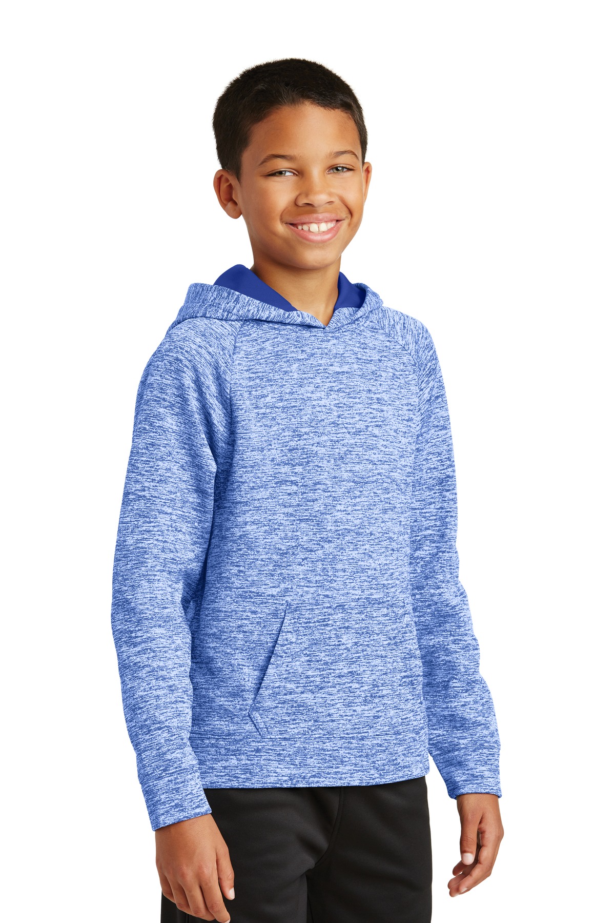 Sport-Tek Youth PosiCharge Electric Heather Fleece Hooded Pullover. YST225