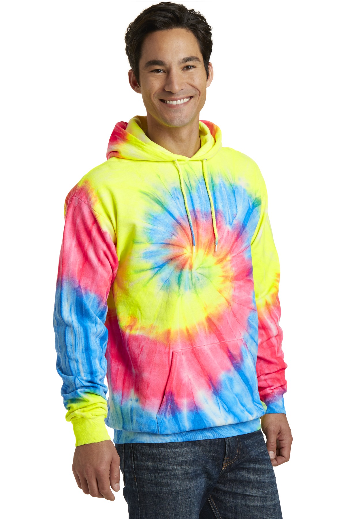Port & Co Tie-Dye Pullover Hooded Sweatshirt. PC146