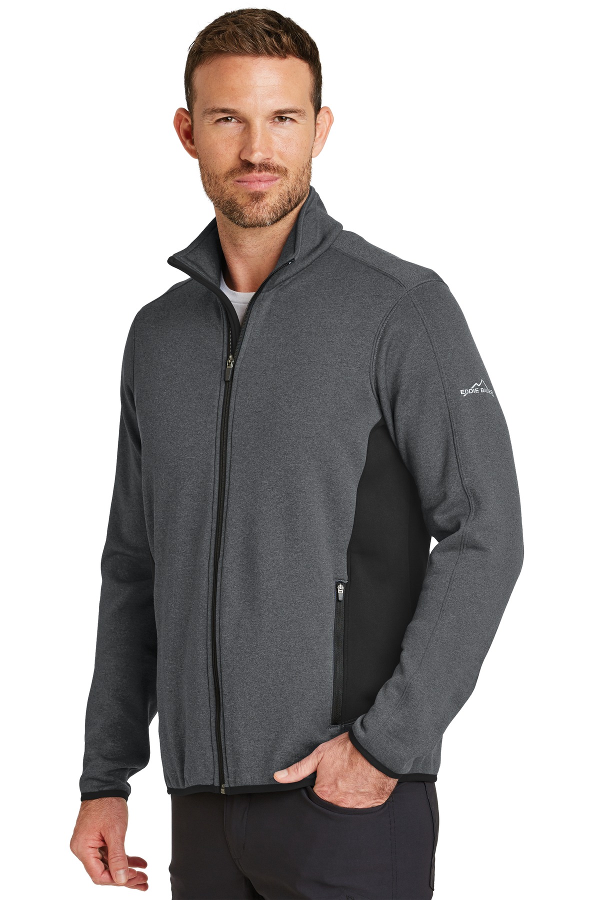 Eddie Bauer Full-Zip Heather Stretch Fleece Jacket. EB238
