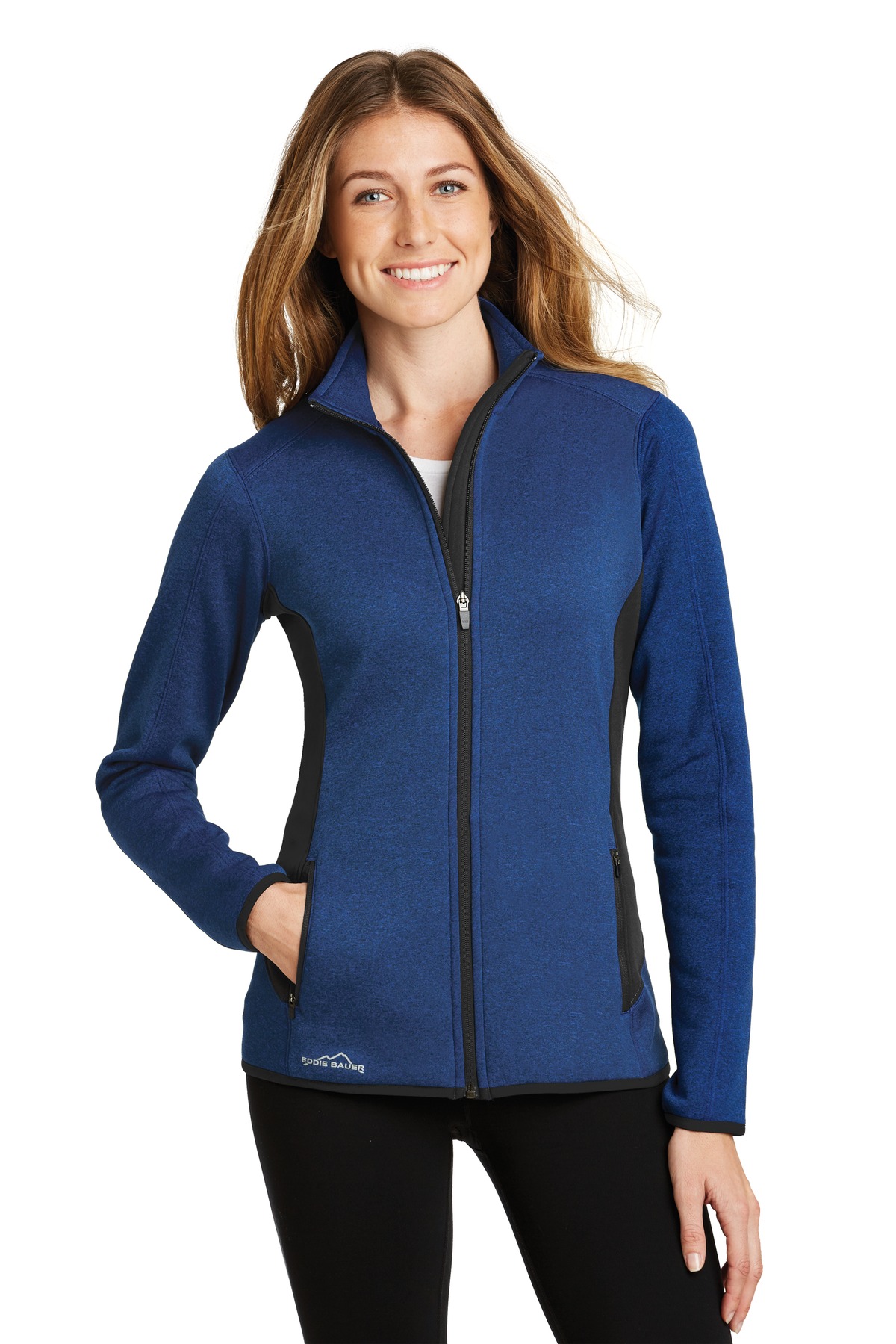 Eddie Bauer Ladies Full-Zip Heather Stretch Fleece Jacket-