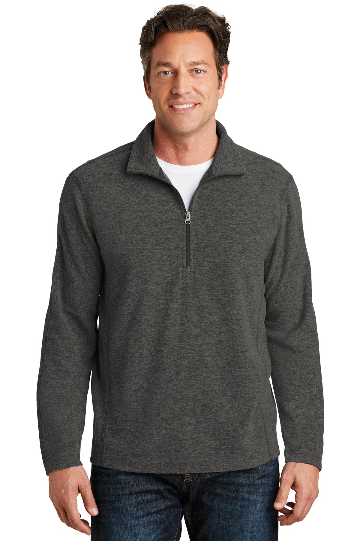 Port Authority Hospitality Sweatshirts & Fleece ® Heather Microfleece 1/2-Zip Pullover.-Port Authority