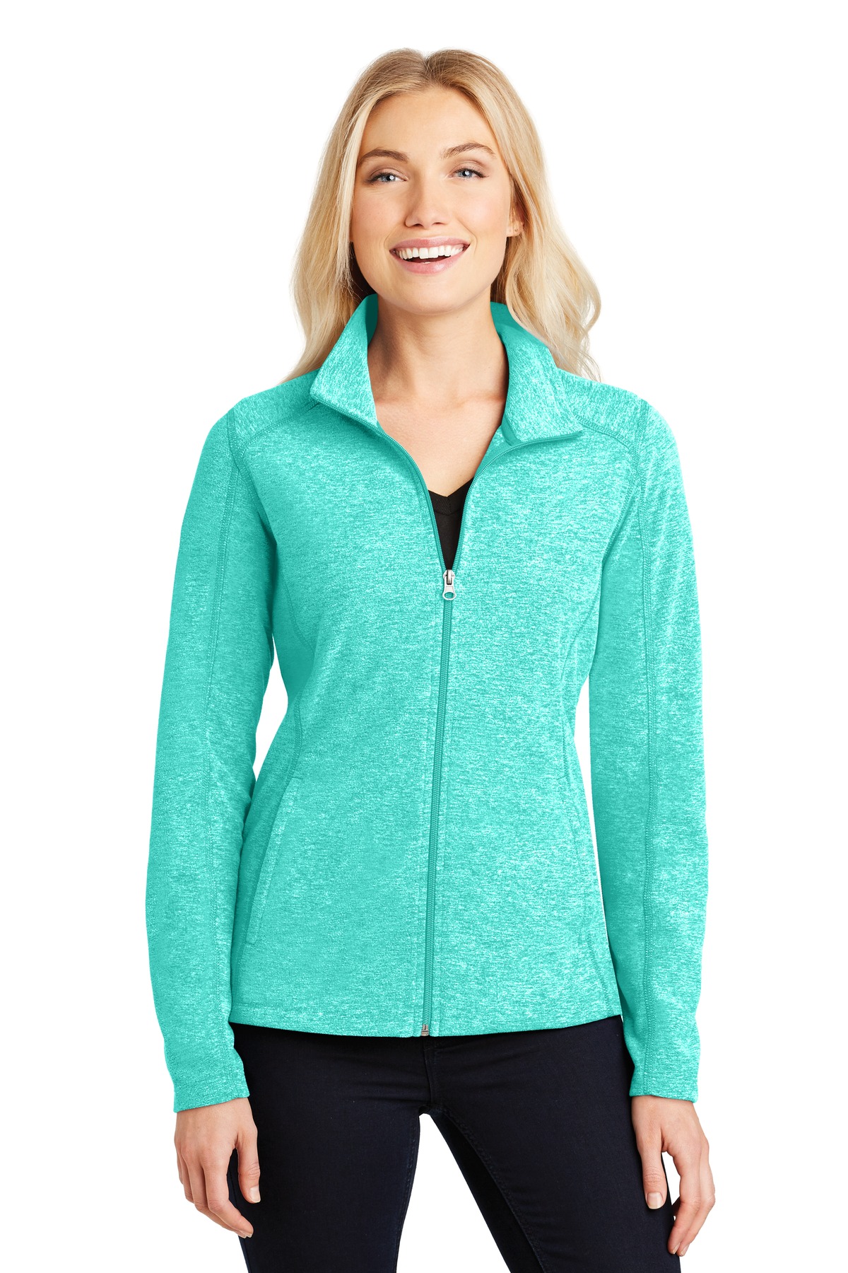Port Authority Ladies Outerwear,Sweatshirts&Fleece for Corporate Hospitality ® Ladies Heather Microfleece Full-Zip Jacket.-Port Authority
