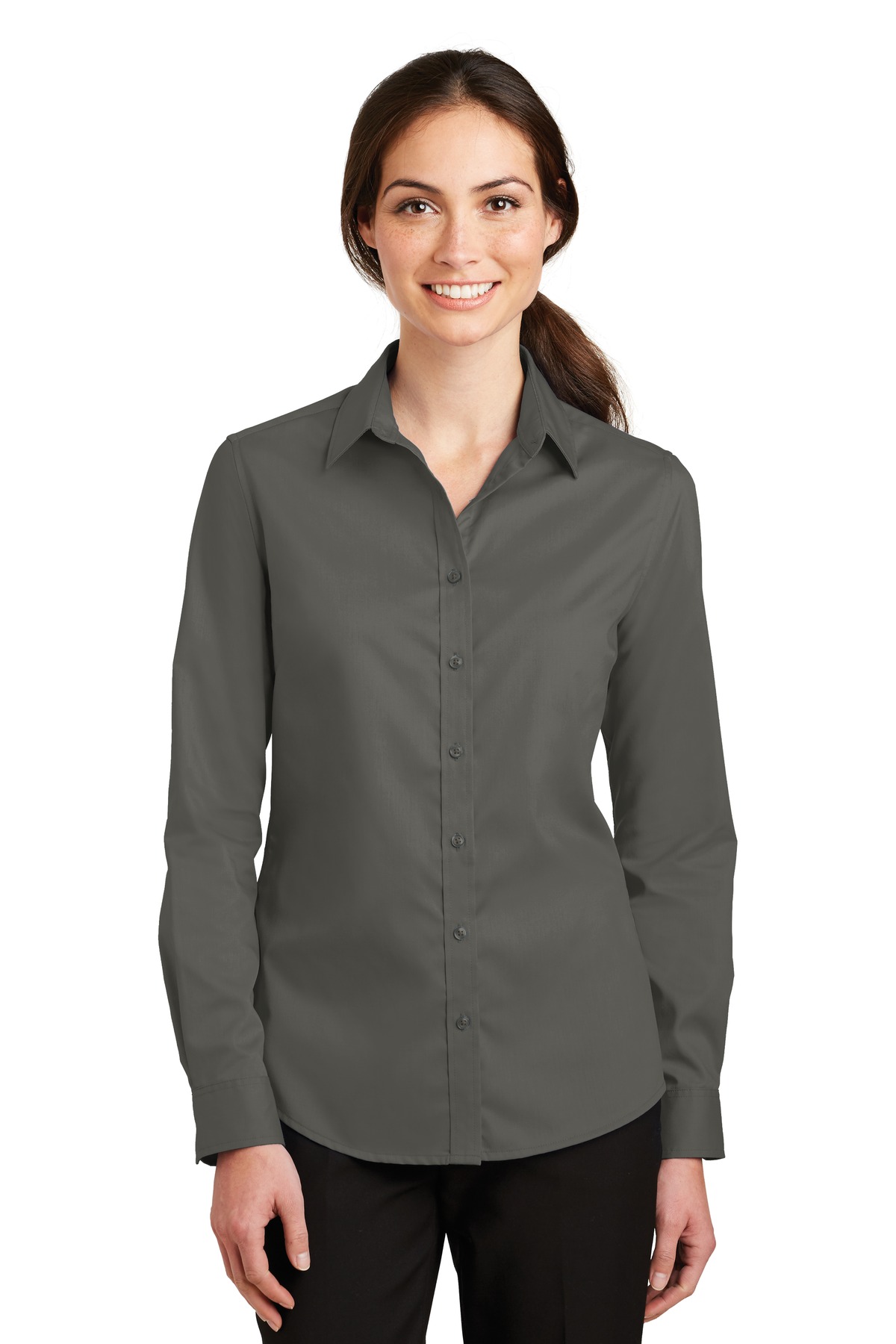 Port Authority ® Women's SuperPro ™ Twill Shirt. L663 - Image 4