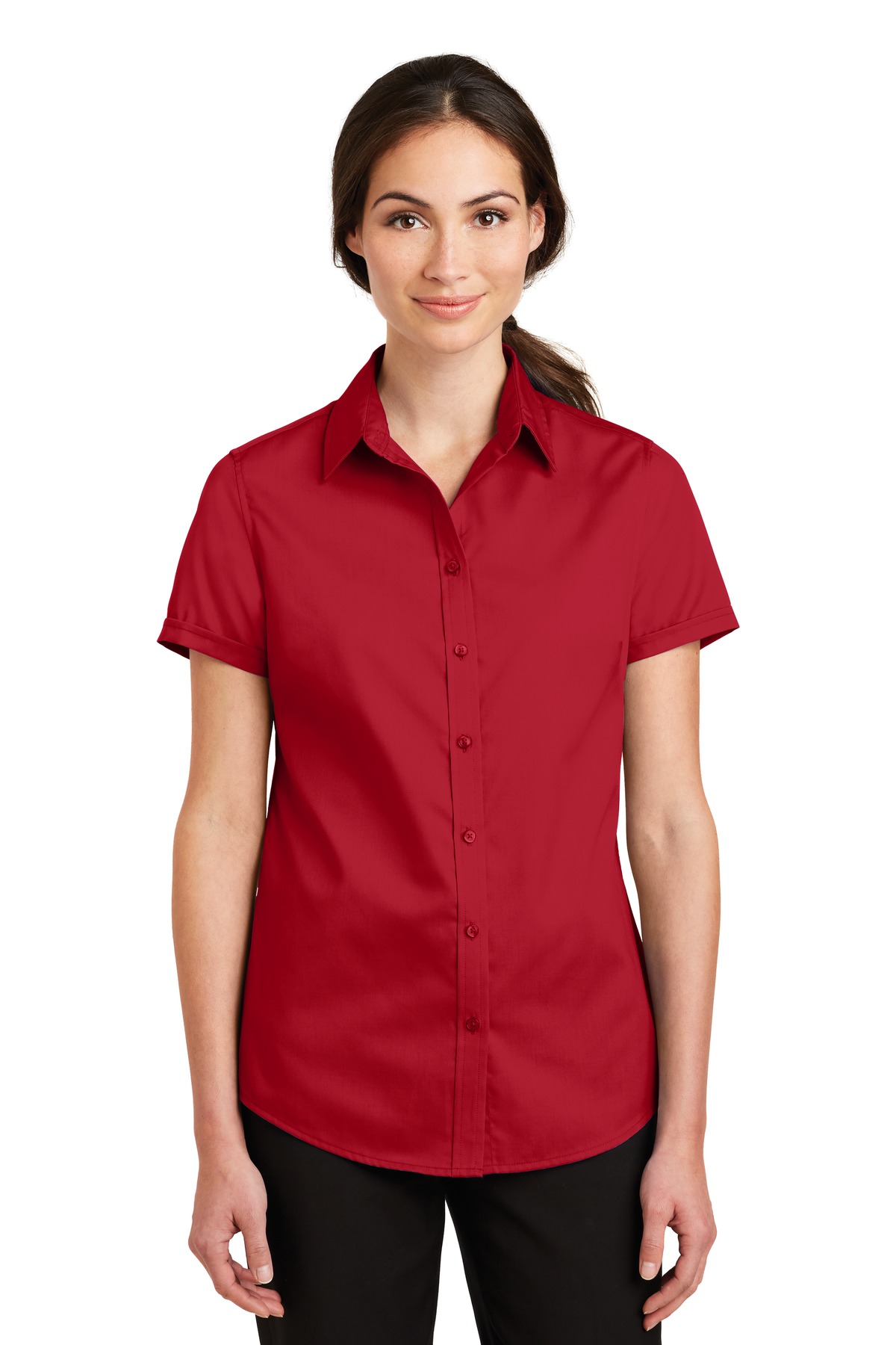 Port Authority ® Women's Short Sleeve SuperPro ™ Twill Shirt. L664 - Image 4
