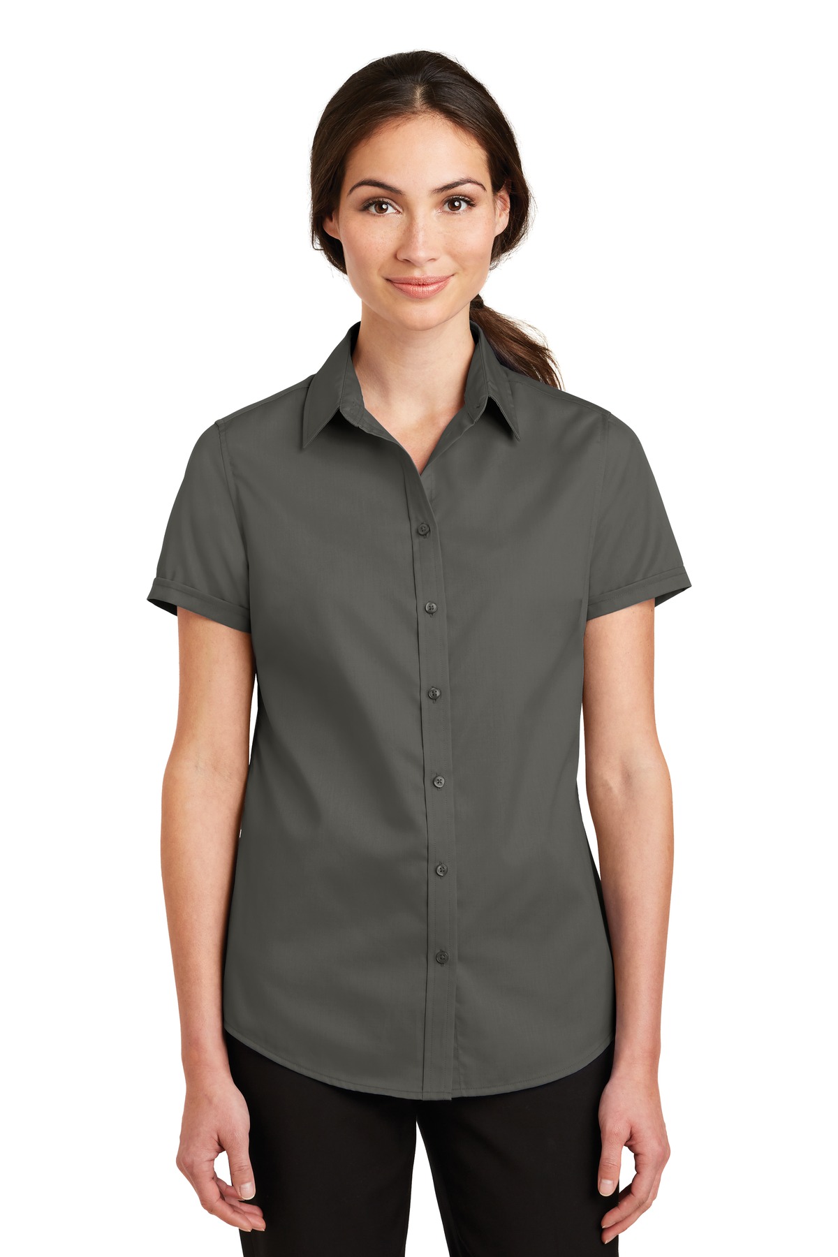 Port Authority ® Women's Short Sleeve SuperPro ™ Twill Shirt. L664 - Image 5